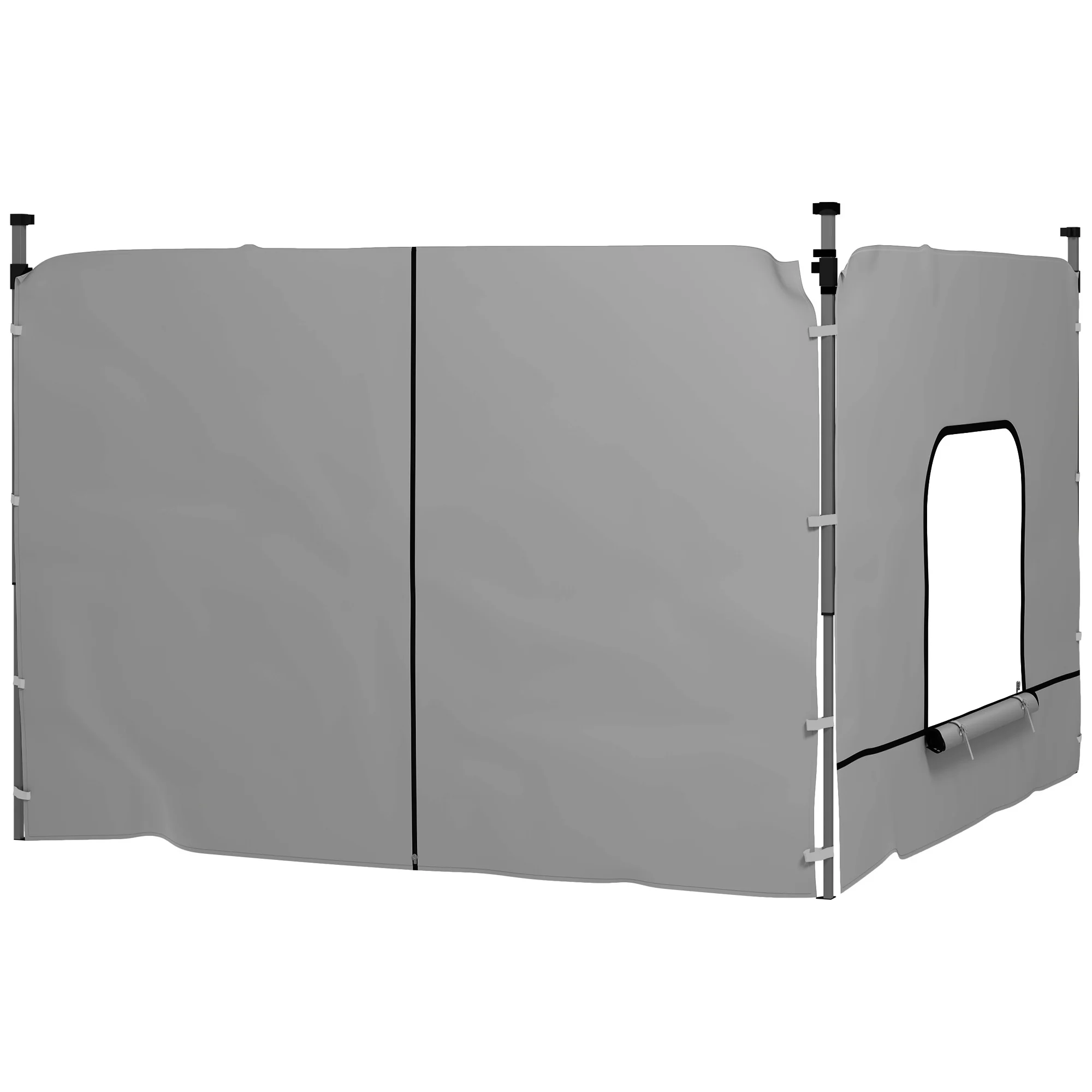 2-Pack Sidewalls with Zipper and Mesh Window for 10' x 10' Canopy, Light Grey - Image 12