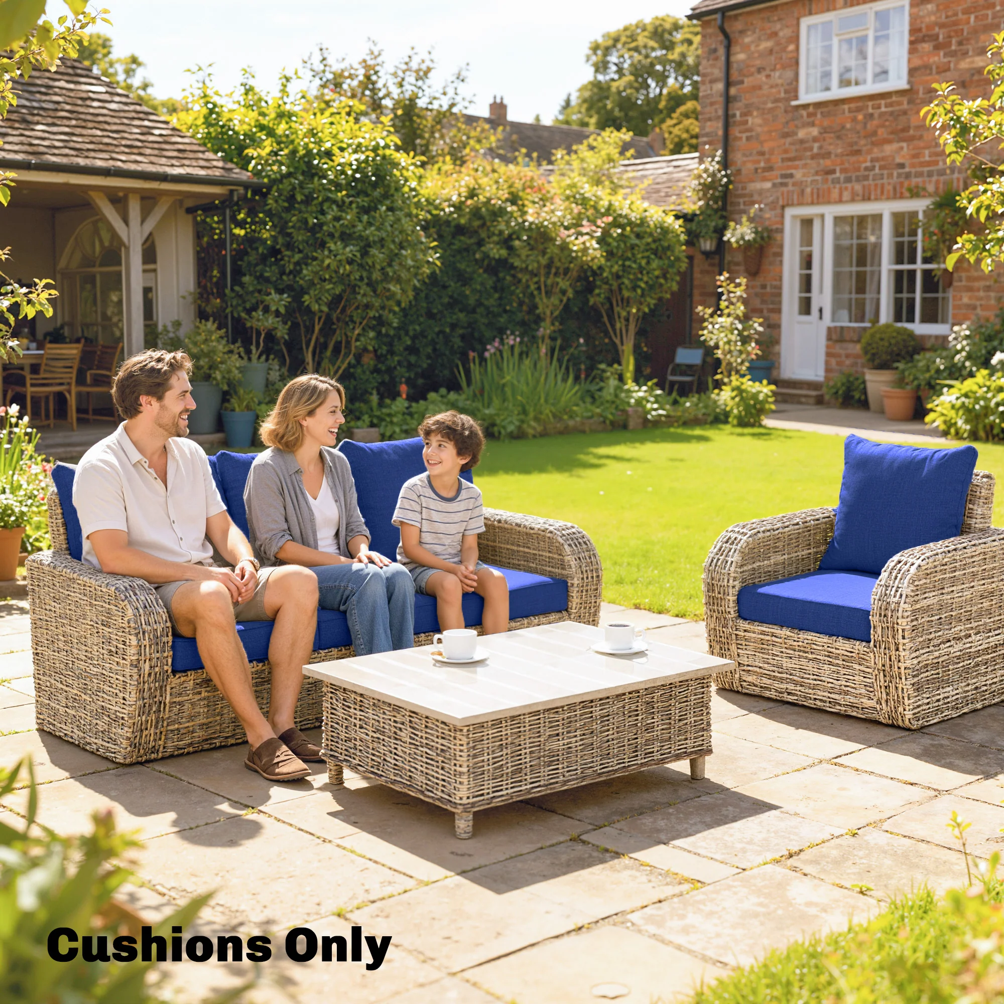 Outdoor Chair Cushions Set of 4, Fade Resistant Patio Chair Cushions for Outdoor Furniture, 24" x 24", Navy Blue - Image 8