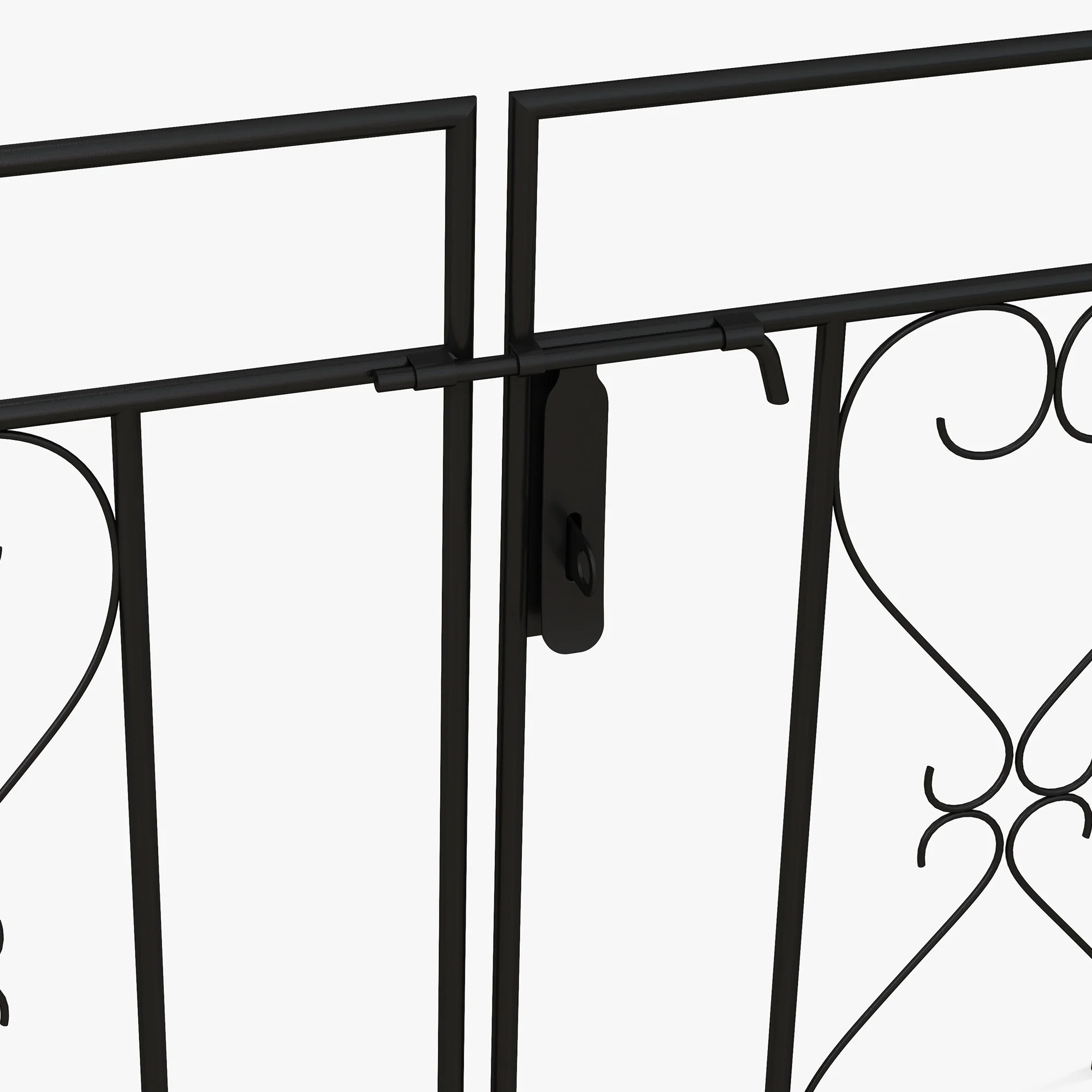 Metal Garden Arch with Double Gates for Climbing Plants, Outdoor Wedding Arch, 114x36x232cm, Black - Image 9