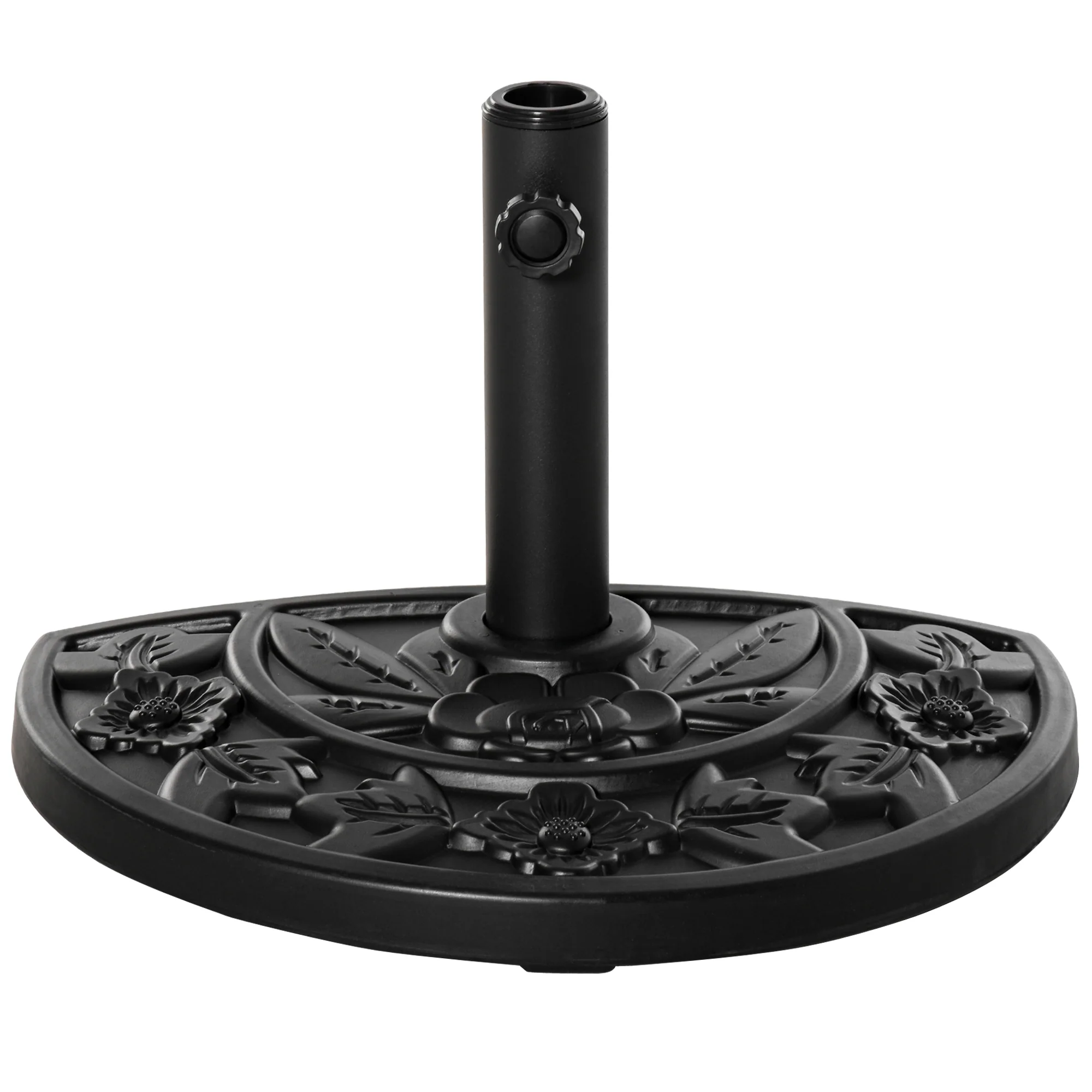 20lb Concrete Half Umbrella Base, for 1.4"/1.5"/1.9" Poles, Black - Image 2