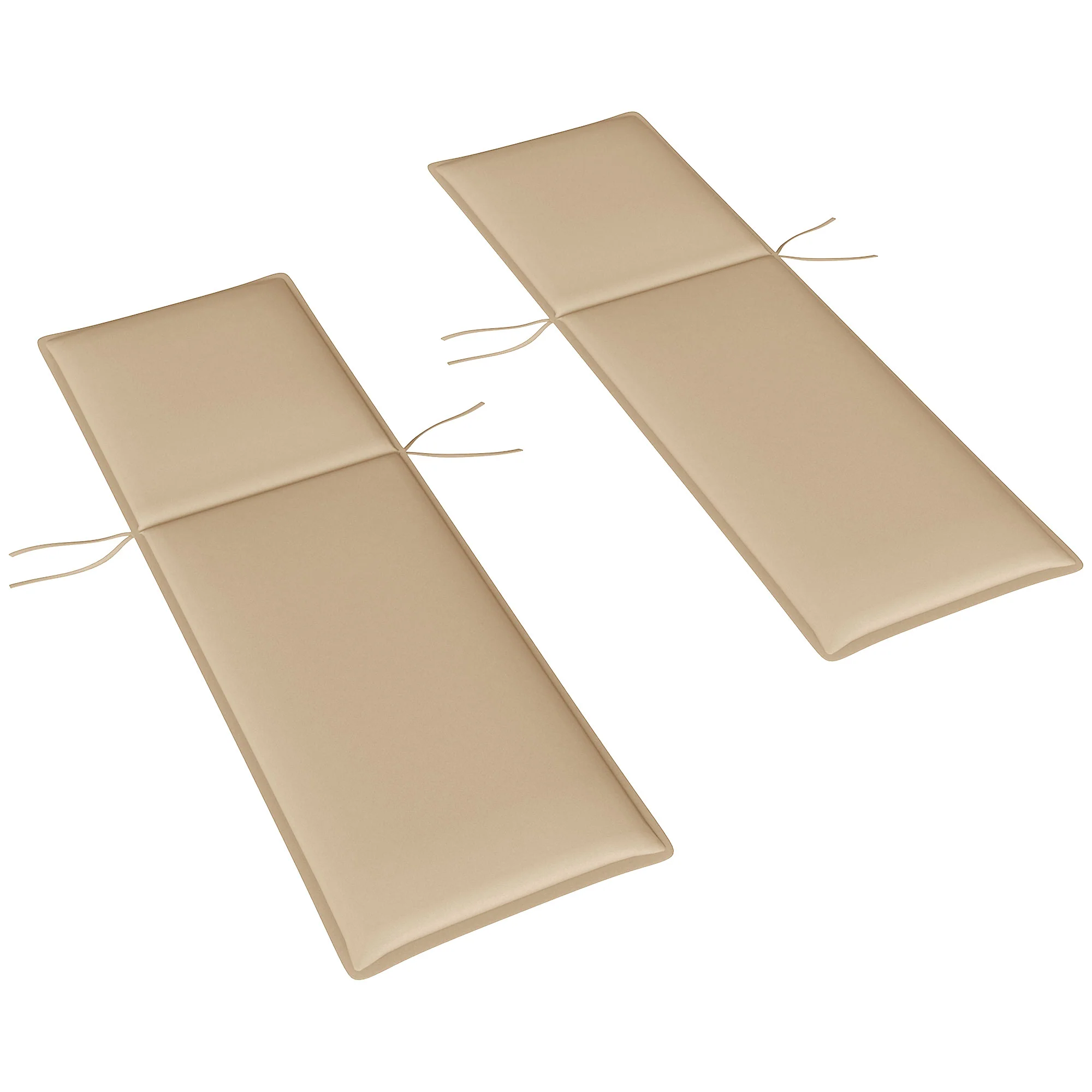 Outdoor Lounge Chair Cushion Set of 2, UPF50+ 200gsm Fabric and 25D High-Density Foam, Foldable Patio Chaise Lounge Cushion Set, Fade Resistant for Lawn Pool, 76" x 23", Beige - Image 2
