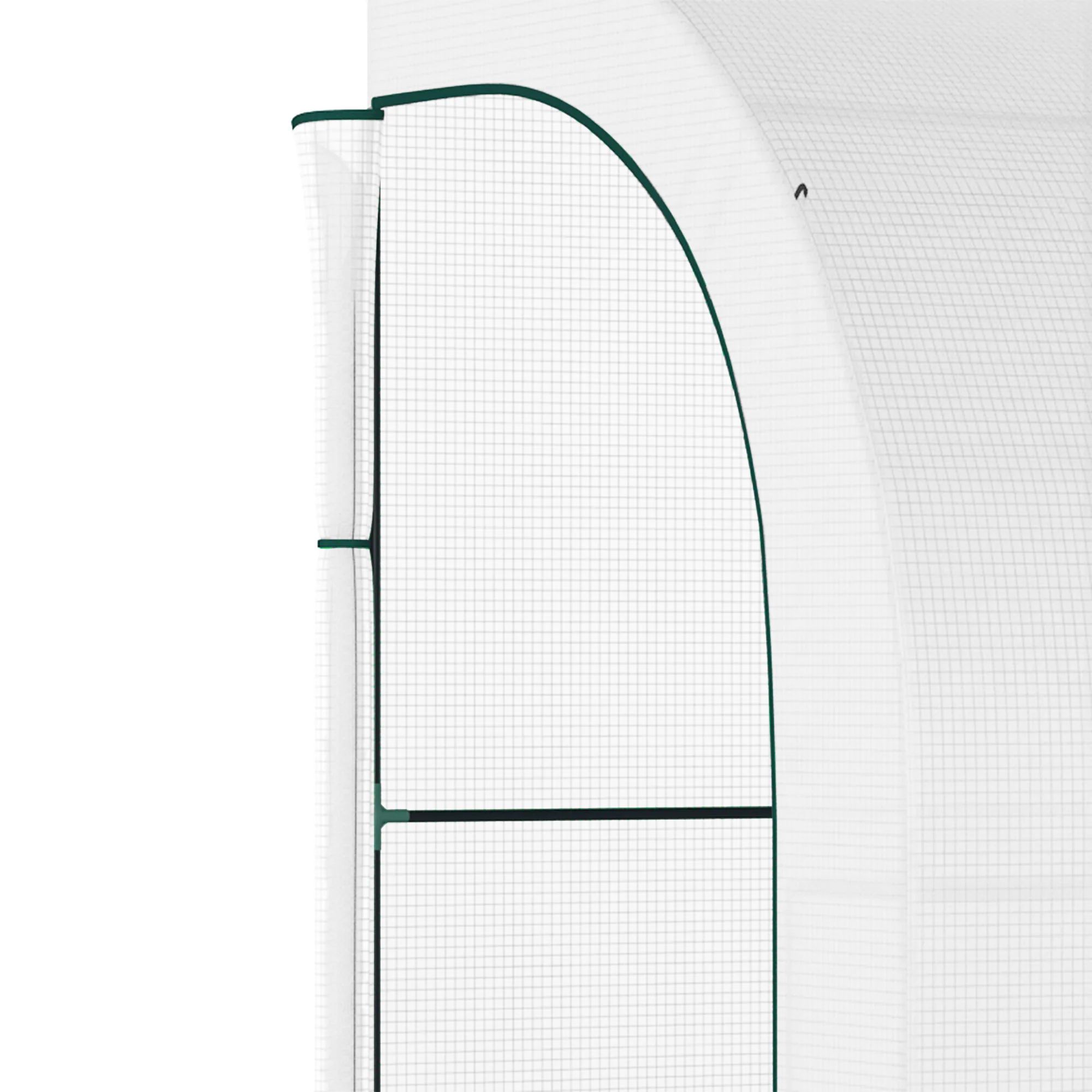 Lean to Wall Greenhouse with 3 Tiers 6 Wired Shelves & Windows, 300x150x213 cm, White - Image 10