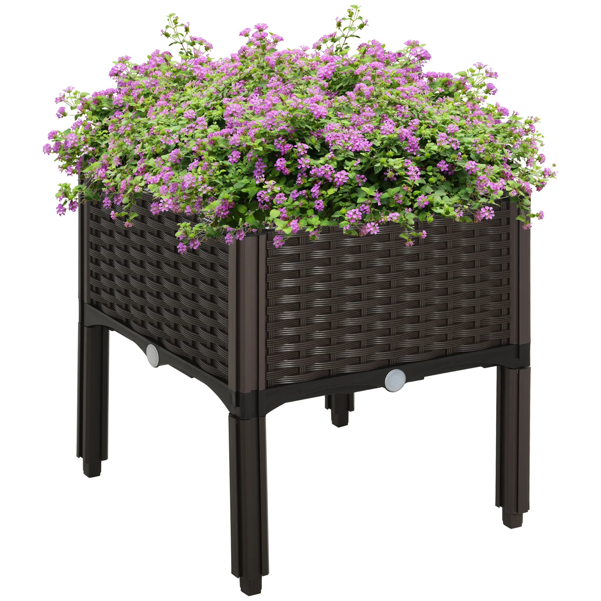 1 Piece Raised Garden Bed with Legs, Self-Watering Planter Box Raised Bed to Grow Flowers, Herbs & Vegetables, Brown