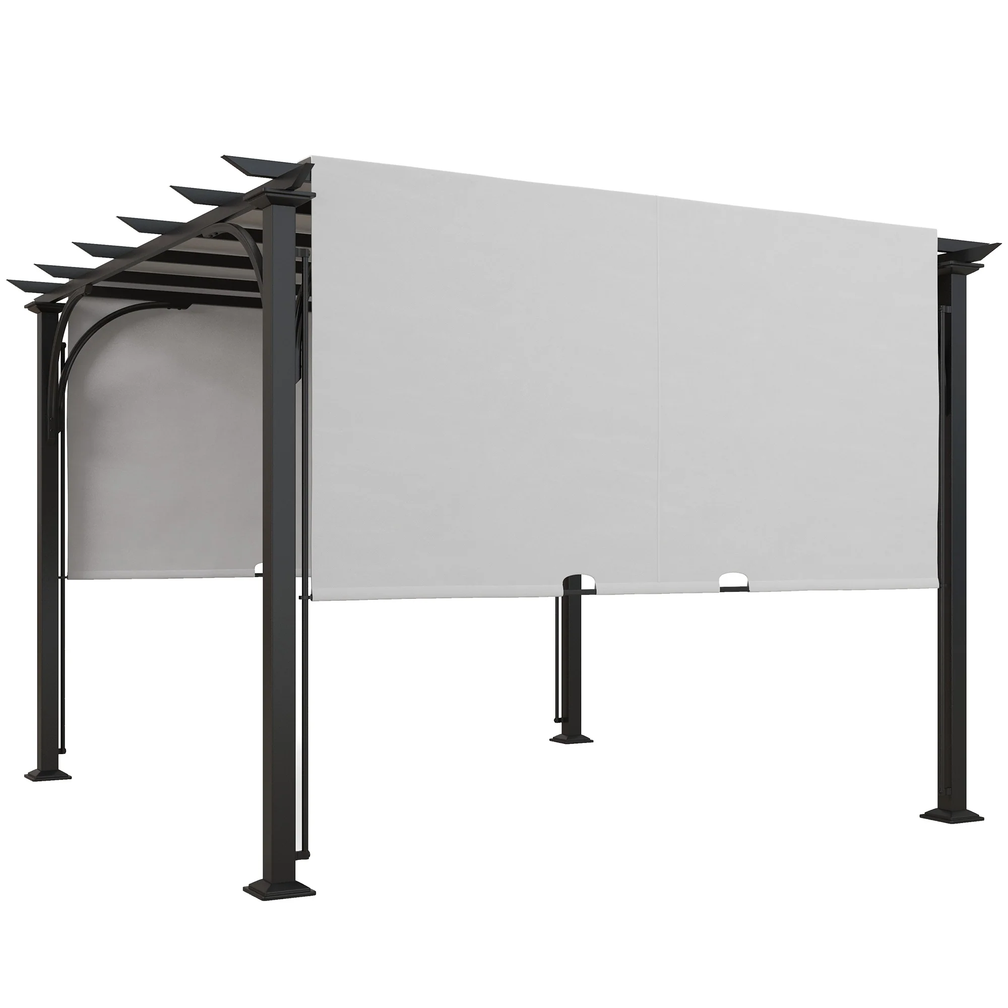 10' x 10' Patio Pergola, Weather-Resistant Steel Frame, Sun Shade Canopy, White - Image 2