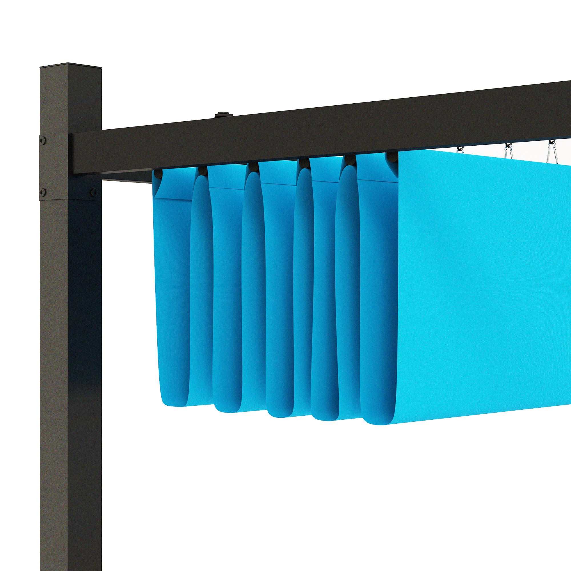 10' x 10' Retractable Pergola Canopy with Magnetic Fixture & UPF30+, Blue - Image 10