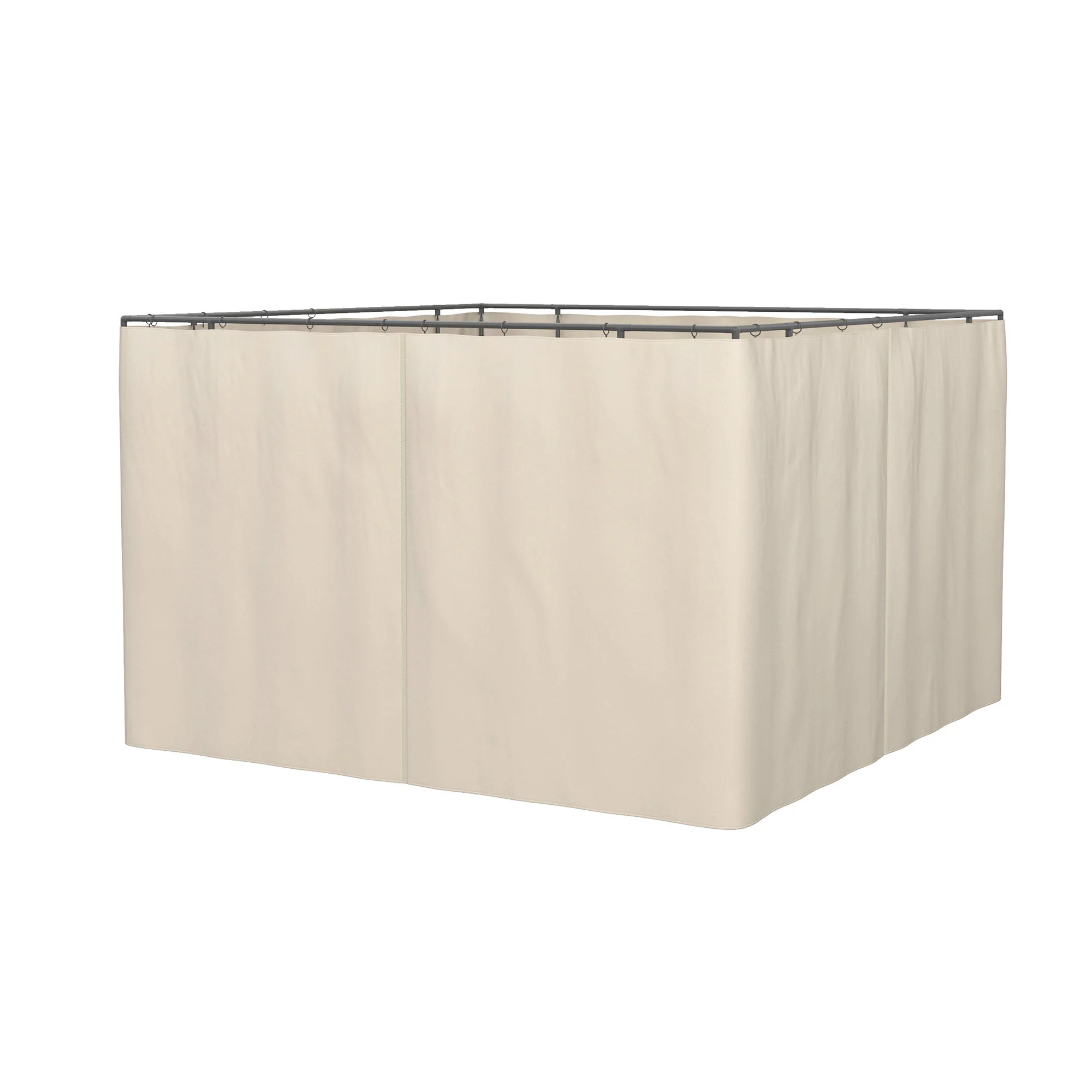10' x 12' Gazebo Sidewall Set with Hooks/C-Rings, Beige - Image 12