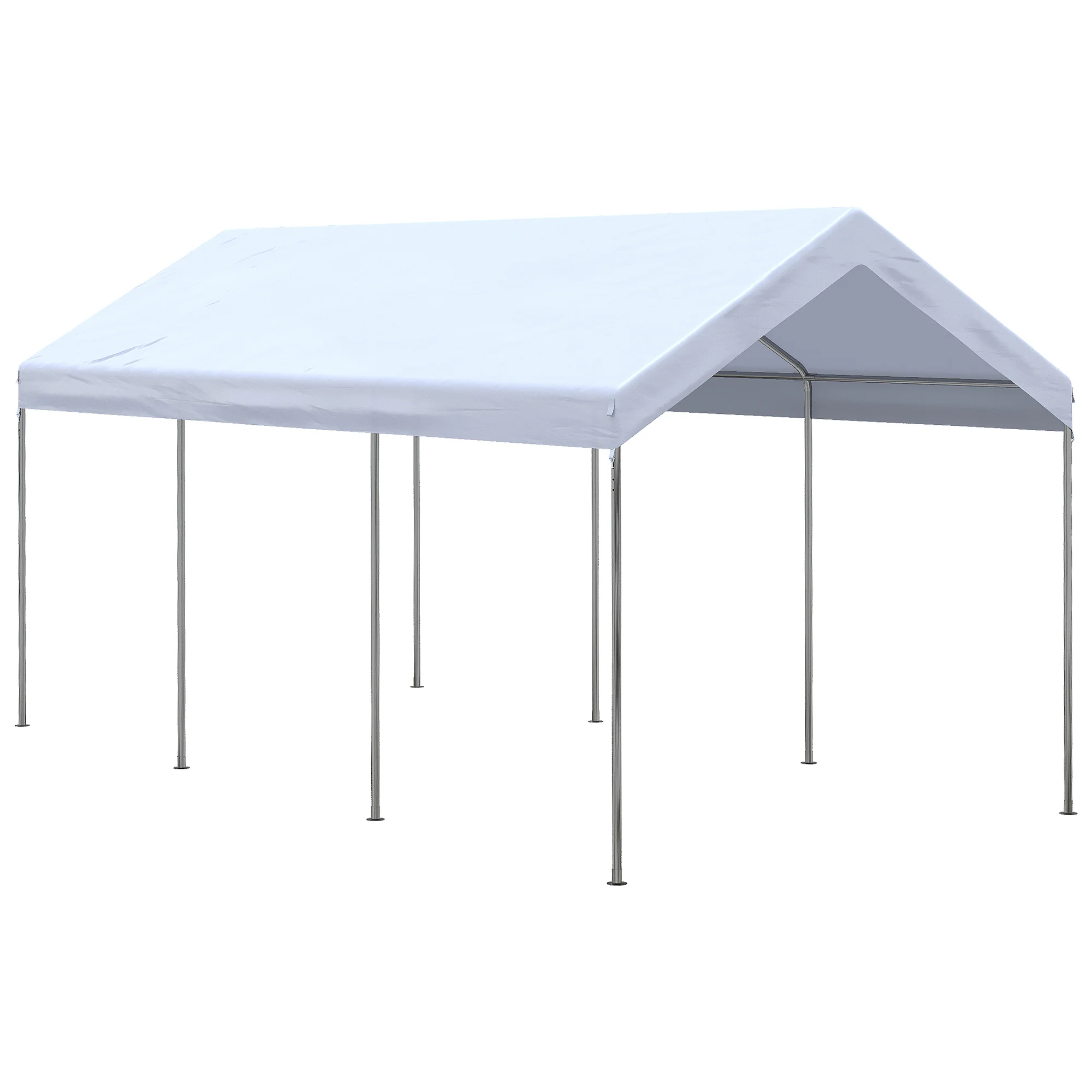 10' x 20' Adjustable Height Portable Canopy Tent with 8 Legs, Shelter for Outdoor Storage, White - Image 12