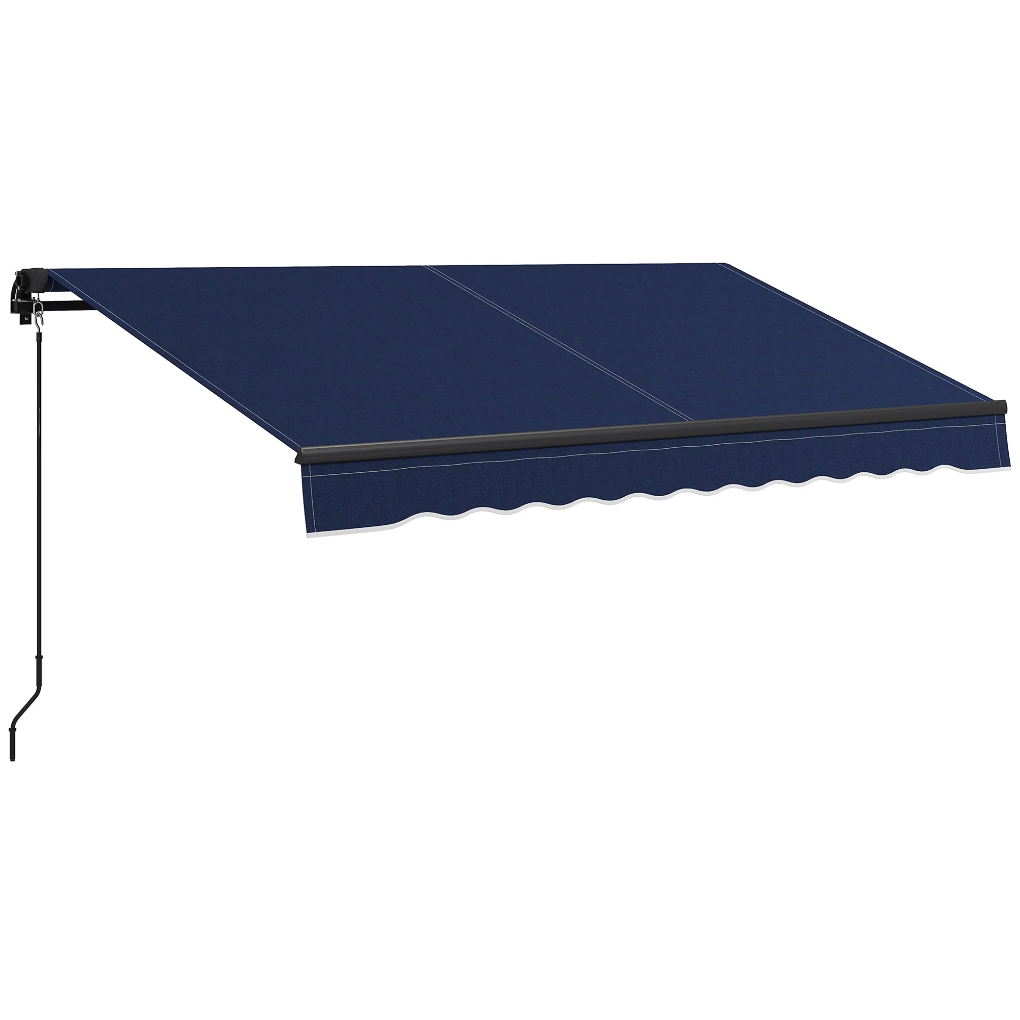 10' x 8' Retractable Awning with UV-Resistant 280gsm Fabric, Blue