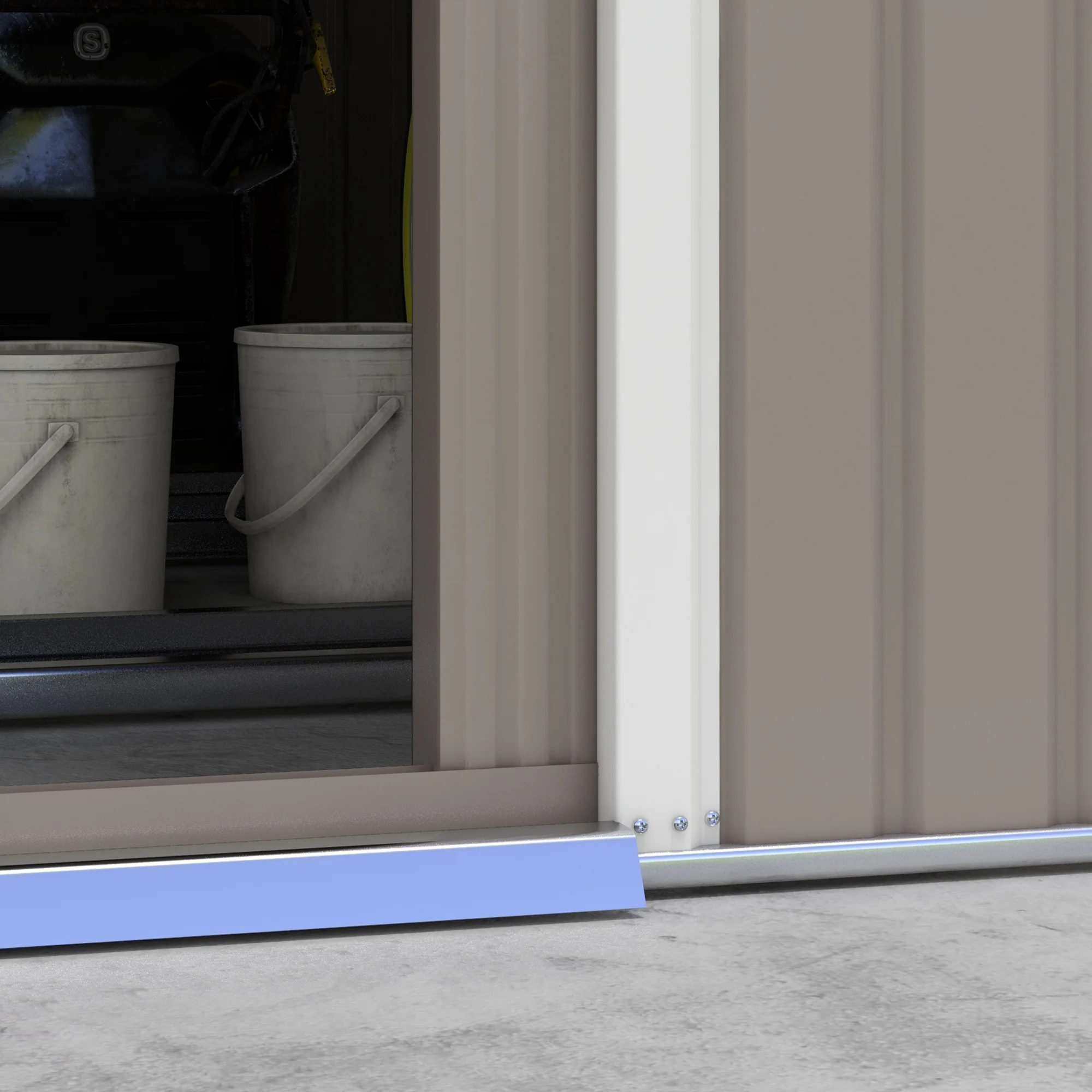 EverBase 11' x 13' Outdoor Storage Shed with Double Lockable Door & Air Vents, Light Gray - Image 11
