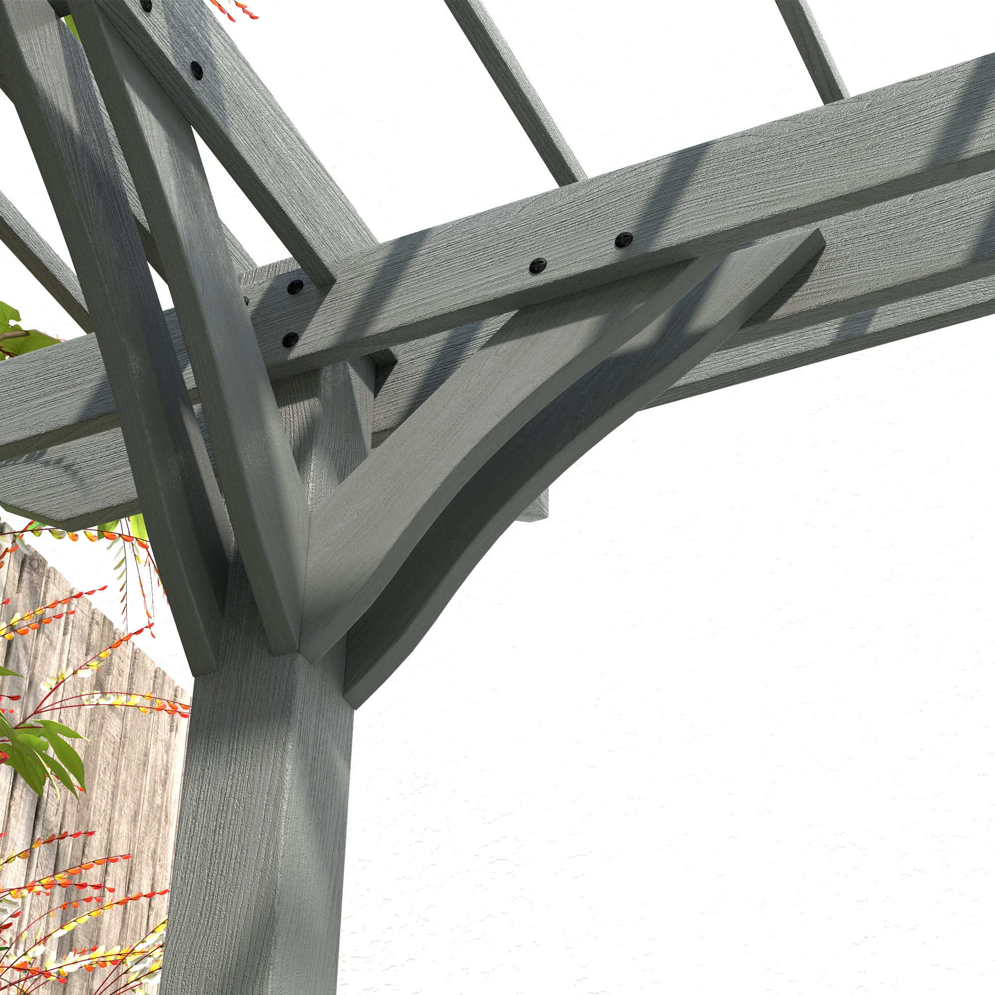 12' x 16' Wood Gazebo Pergola with Sturdy Frame for Climbing Plants, Gray - Image 11