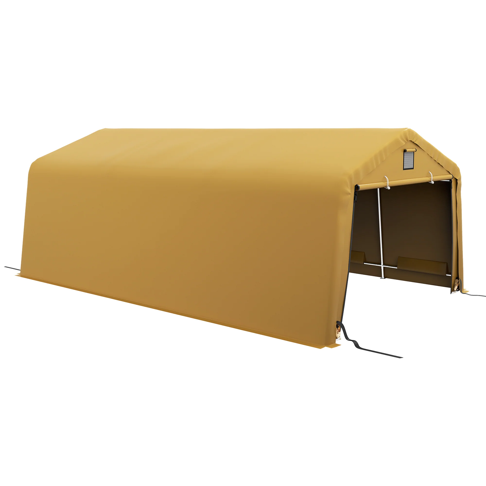 12' x 20' Portable Garage, Heavy Duty Carport, Ventilation Windows, Large Roll-up Door, Yellow - Image 12