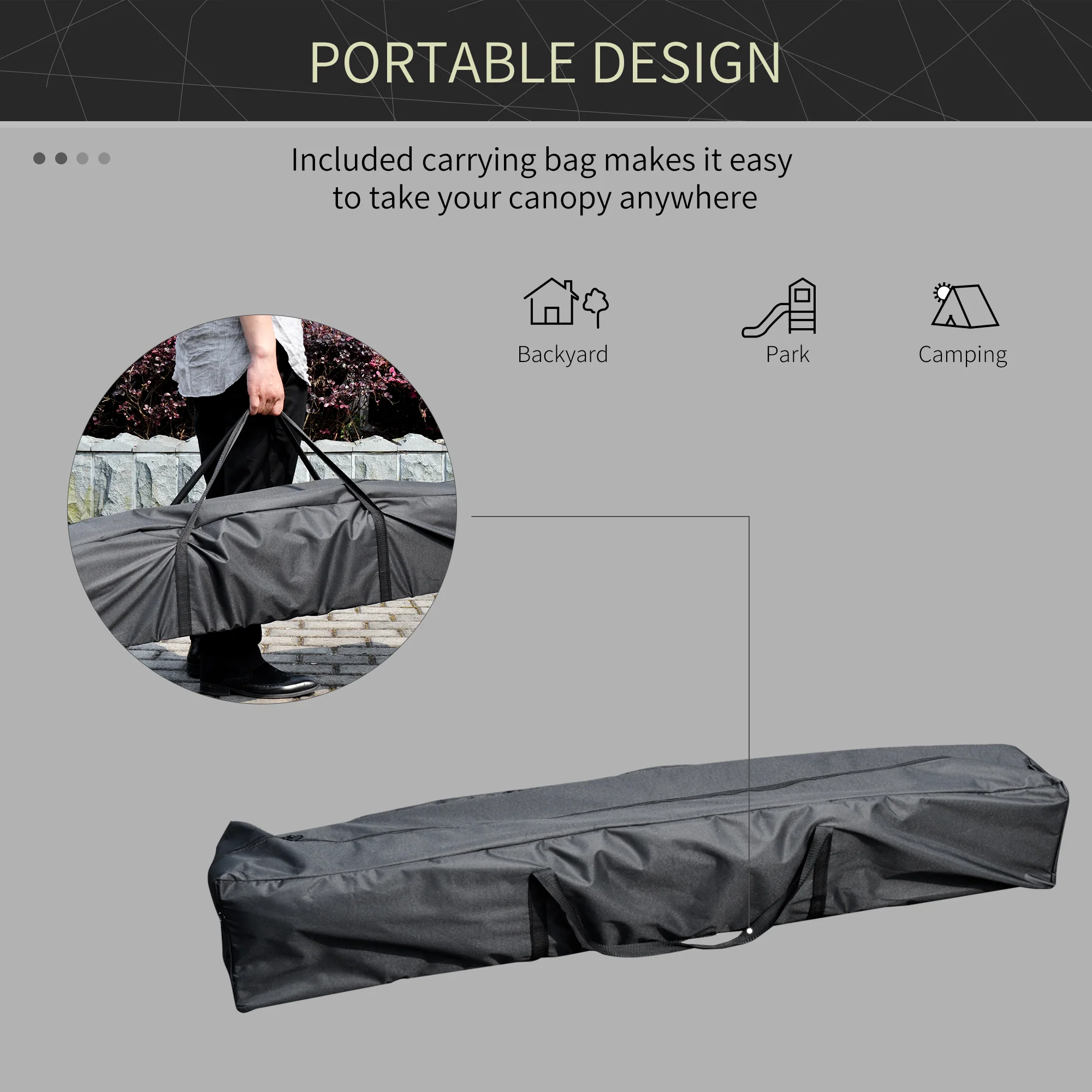 13' x 13' Pop Up Canopy Tent, Instant Sun Shelter, Height Adjustable, White - Image 7