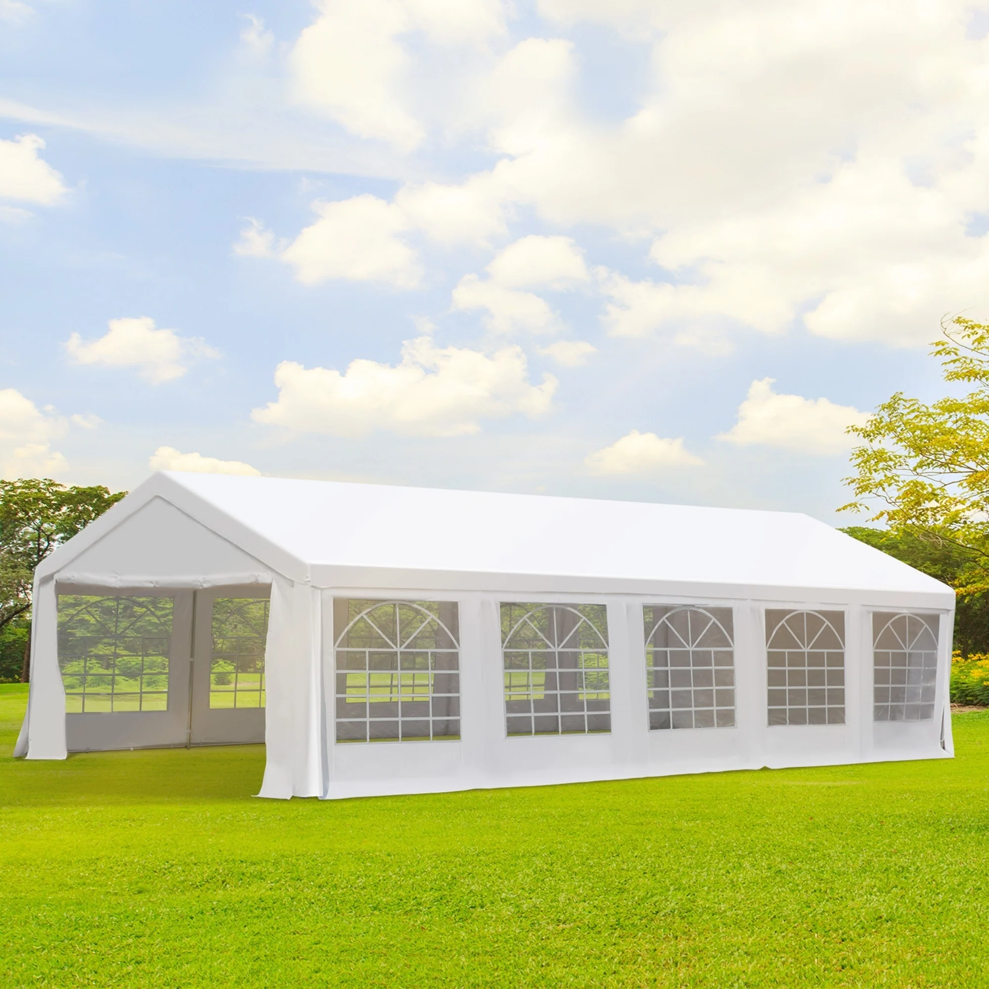 32' x 16' Heavy Duty Party/Wedding Tent with Removable Sidewalls, White - Image 3