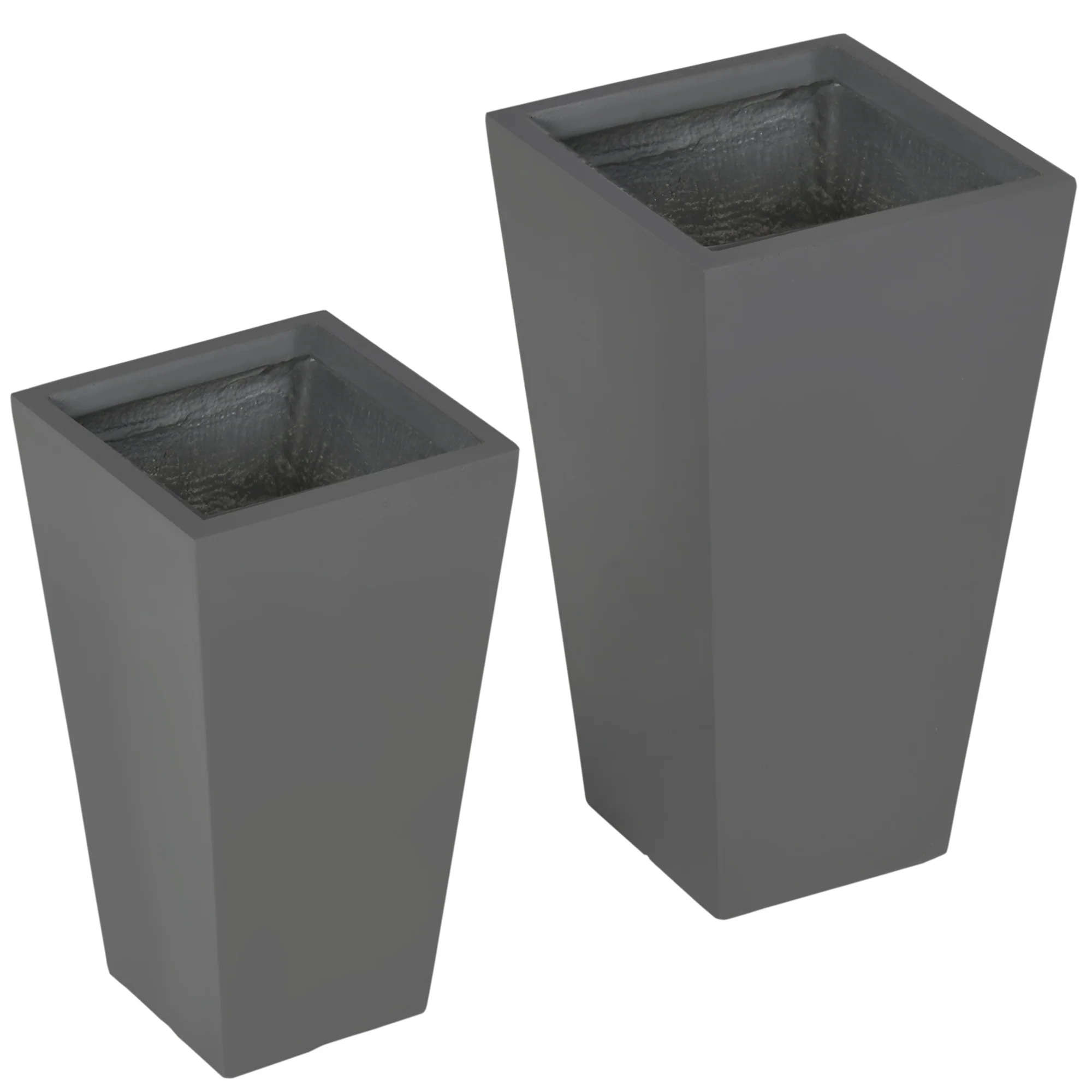 2-Pack Outdoor Planter Set, Flower Pots with Drainage Holes, Durable & Stackable Plant Pot, 22in & 18in, for Porch, Entryway, Patio, Yard, Garden, Gray - Image 11