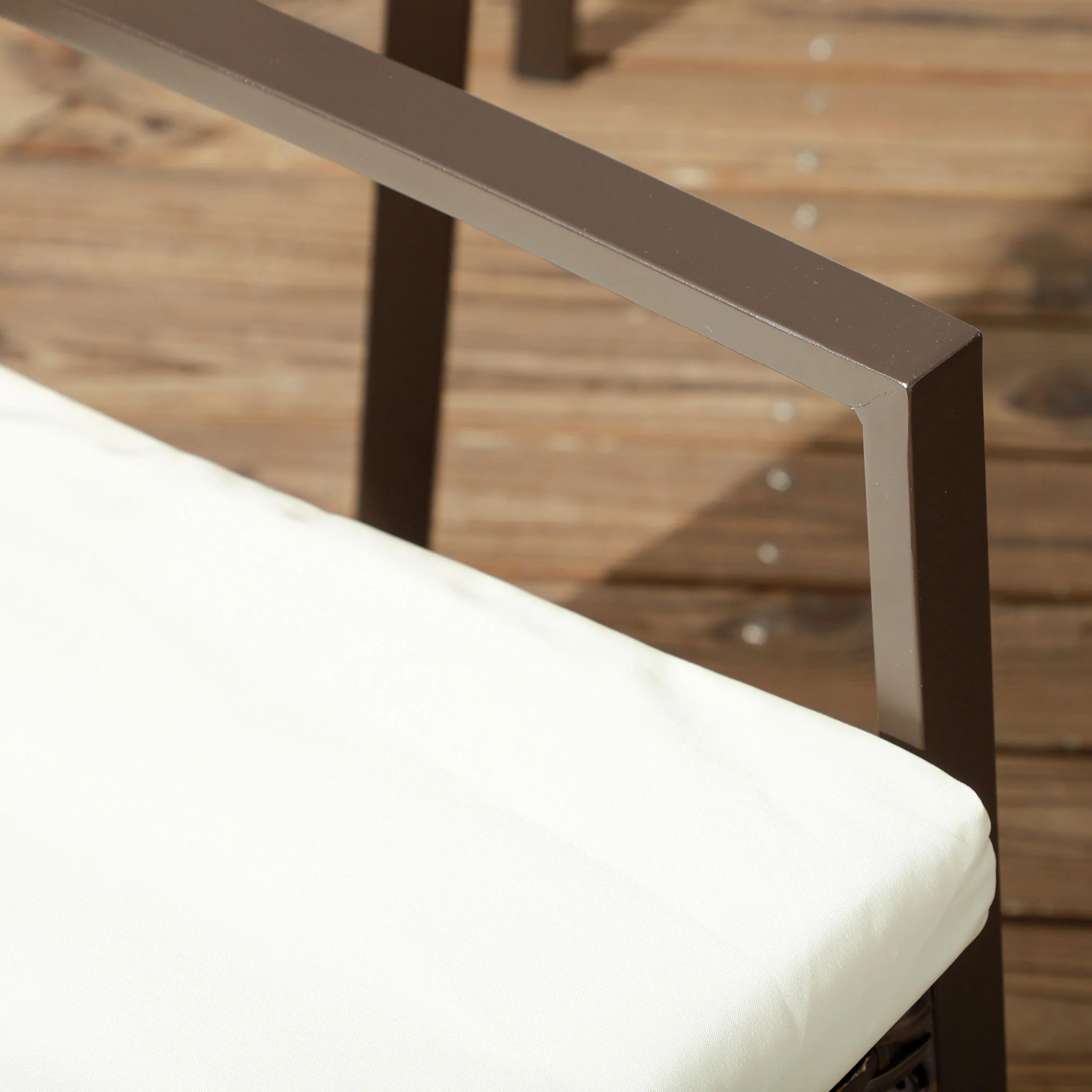 2-Piece Patio Wicker Dining Chairs with Armrests & Backrests for Outdoor, Cream White - Image 9