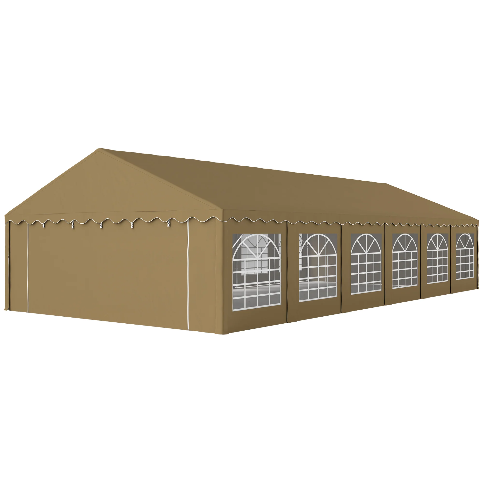 20'x40' Party Tent with Removable Sidewalls & 12 Windows, Brown - Image 3