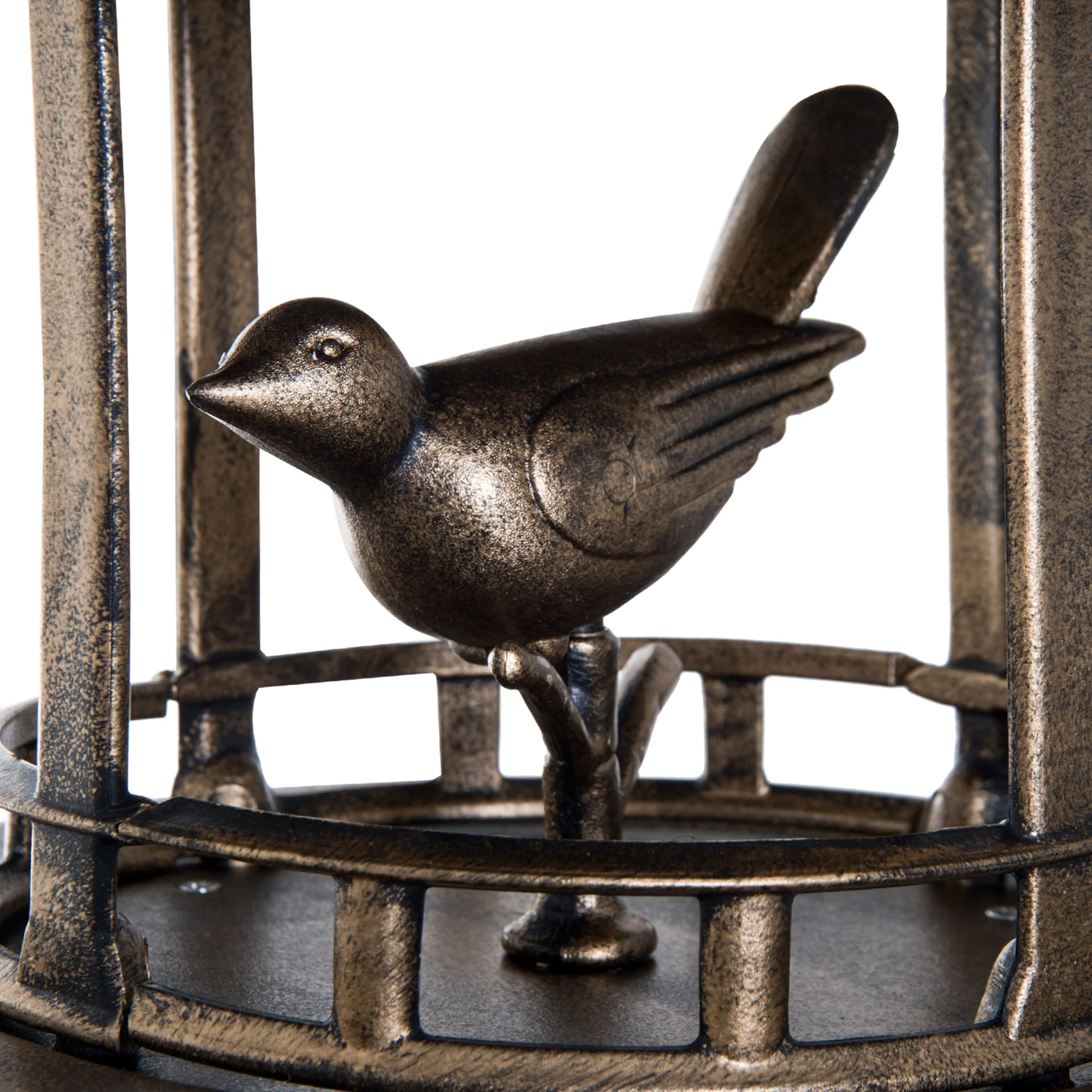 Antique Gold 3-in-1 Garden Bird Bath with Feeder & Underneath Flower Planter - Image 11