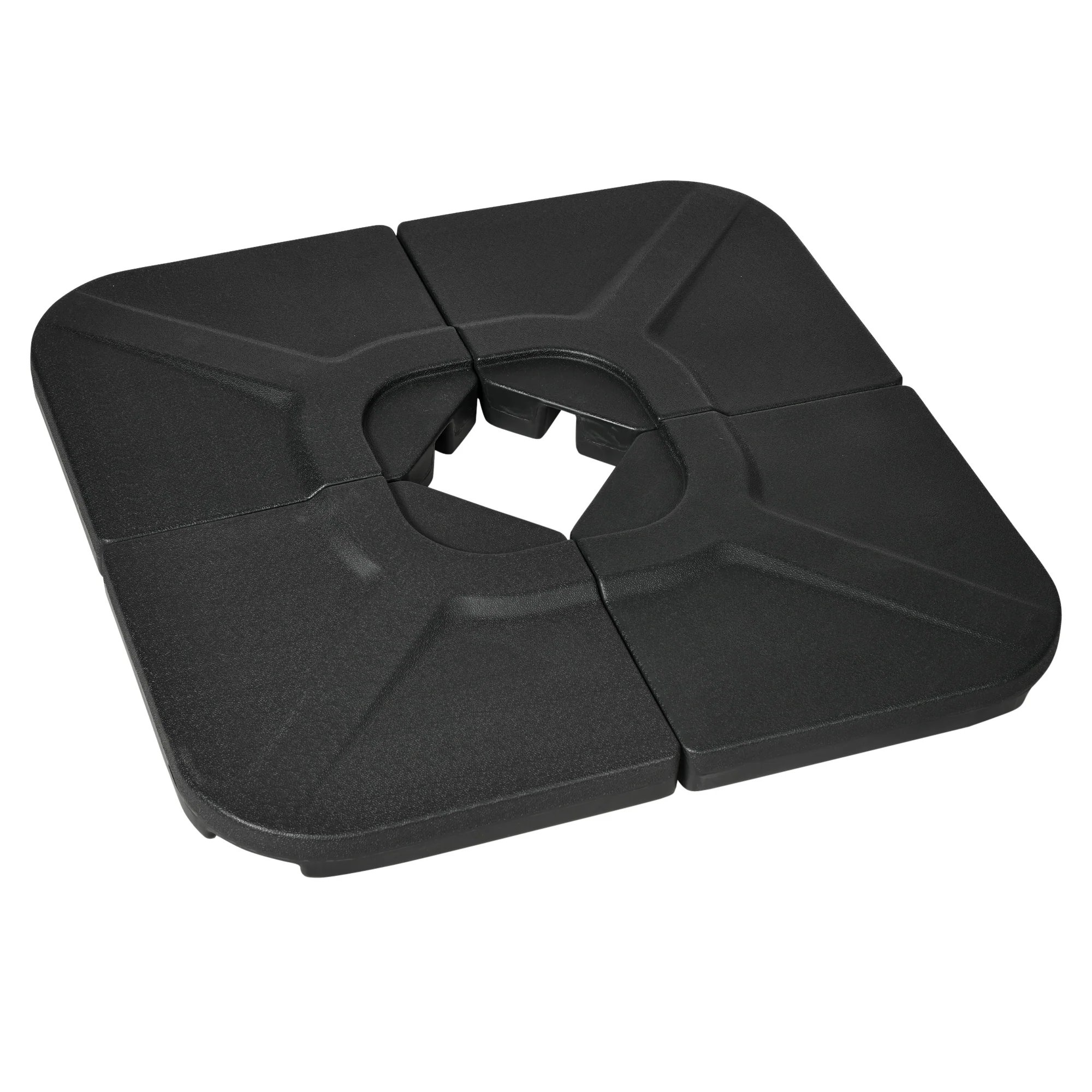 4-Piece 175lb Cantilever Patio Umbrella Base Weights for Offset Hanging Umbrella, HDPE Water or Sand Filled Umbrella Weights for Cross Base Stand, Black