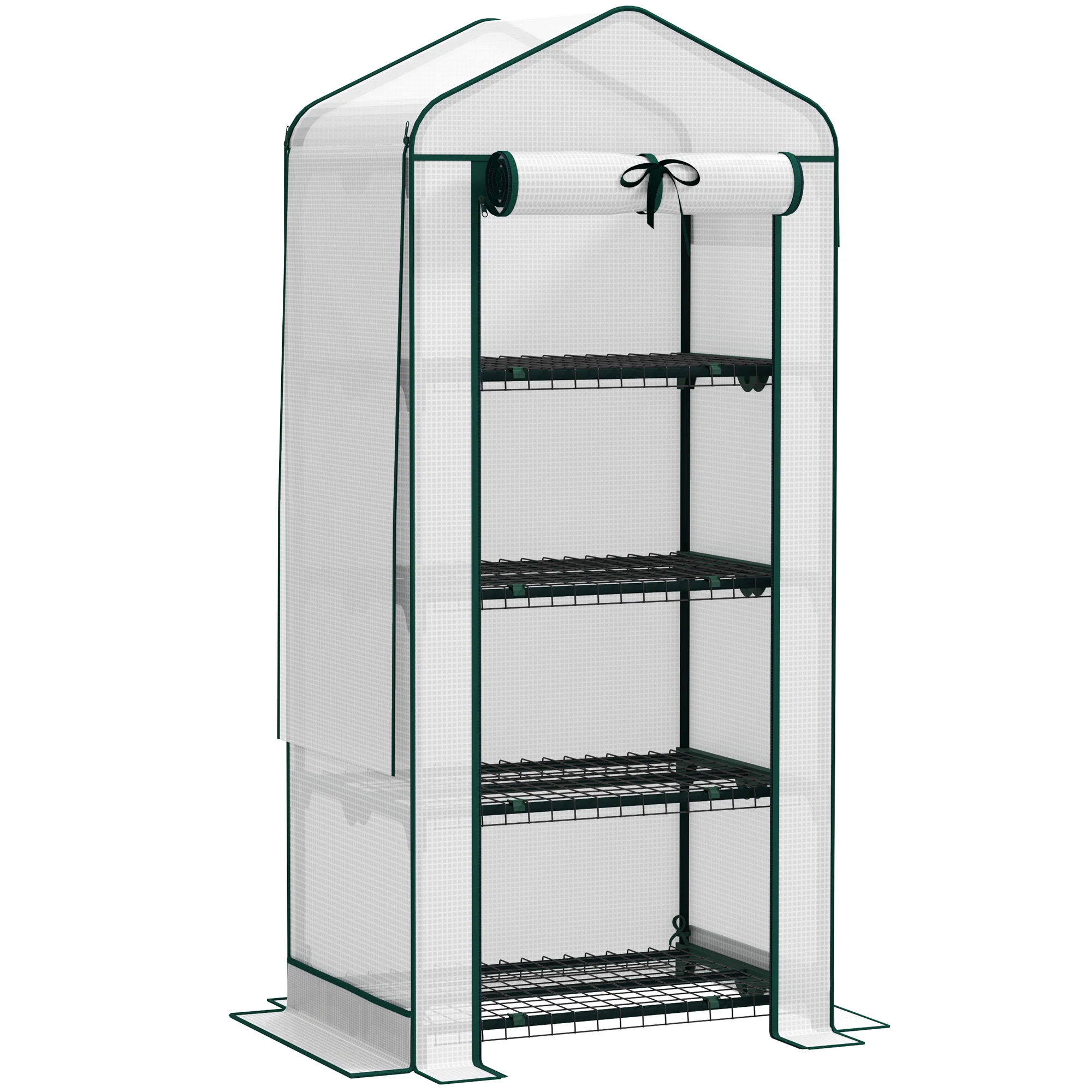 27.6" x 19.7" x 62.2 Mini Greenhouse with 4 Tier, for Garden Yard Backyard, White - Image 12