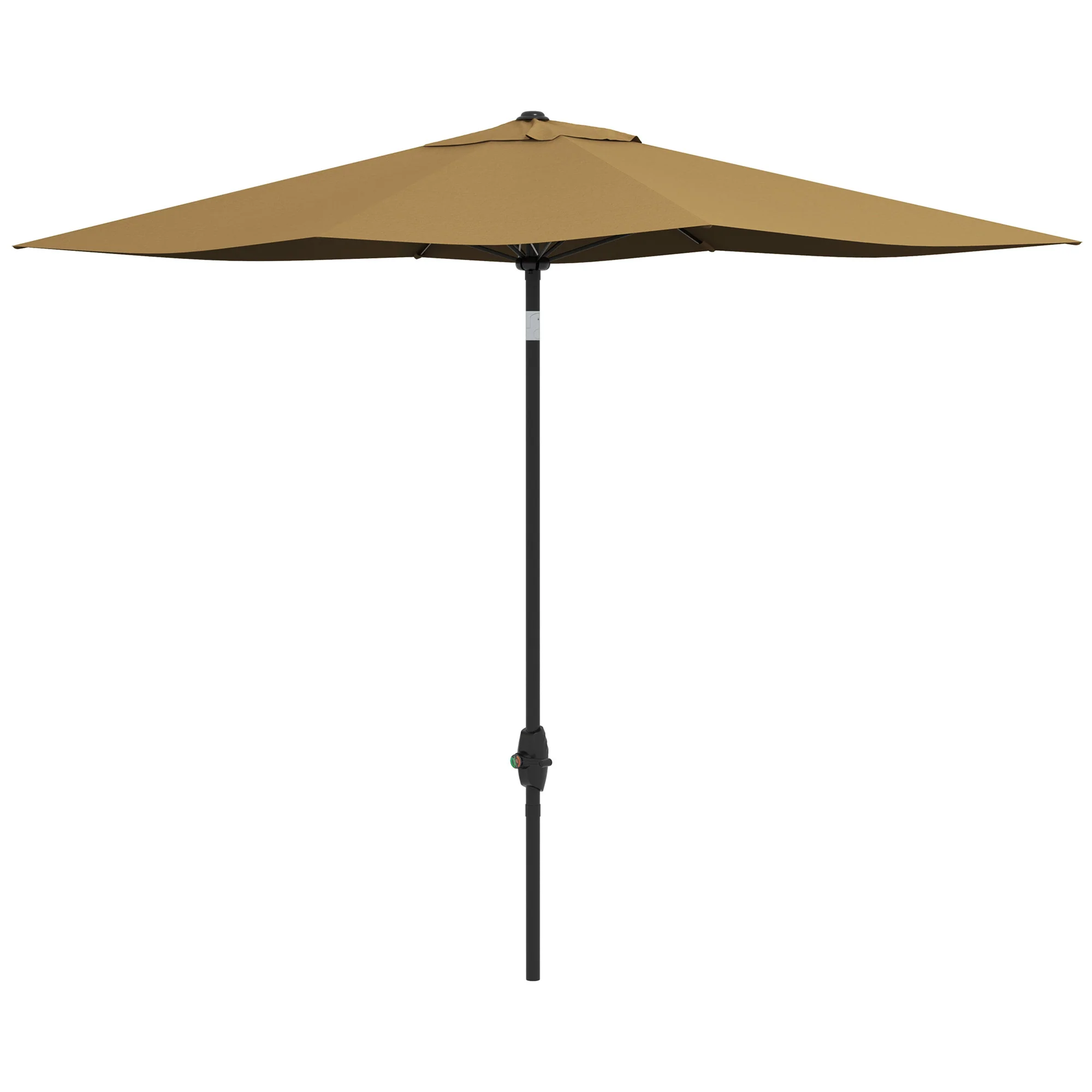 6.5' x 10' Rectangular Patio Umbrella with Crank & Push Button Tilt, Coffee - Image 2