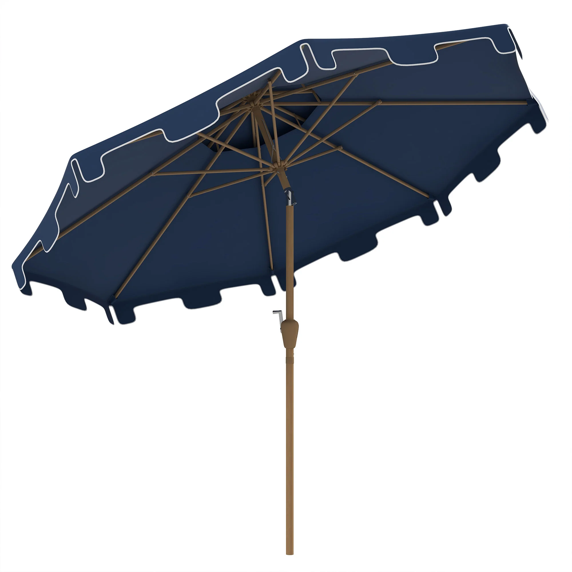 9' Patio Umbrella with Push Button Tilt and Crank, Outdoor Umbrella with 8 Ribs, Dark Blue - Image 12