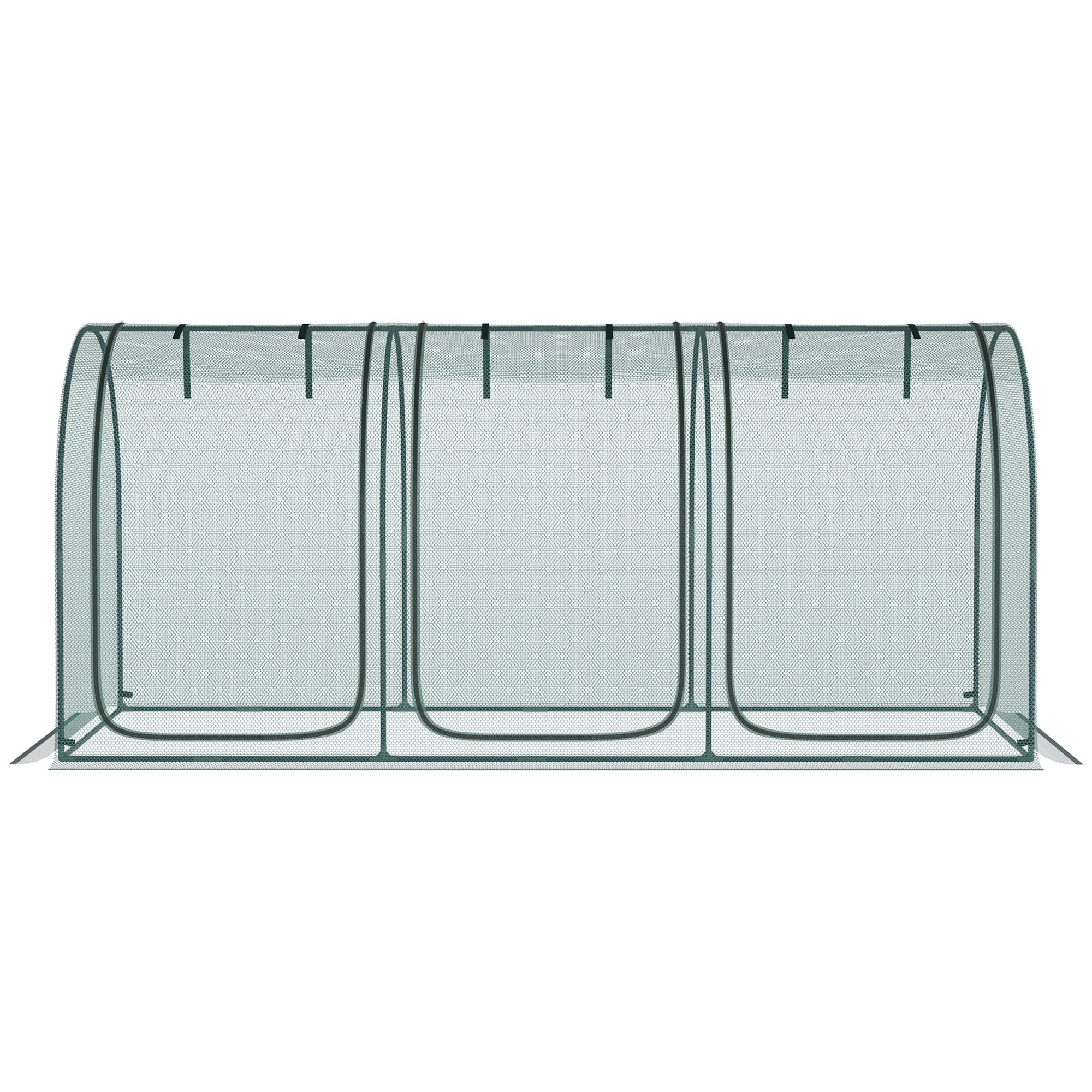 9' x 4' Plant Protection Tent with 3 Zippered Doors, Storage Bag and 4 Ground Stakes, Green - Image 10
