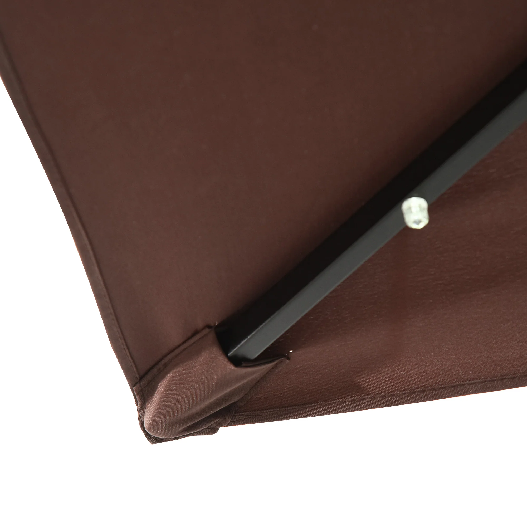 9' x 7' Solar Umbrella, LED Lighted, Tilt & Crank, for Outdoor, Garden, Deck, Brown - Image 13