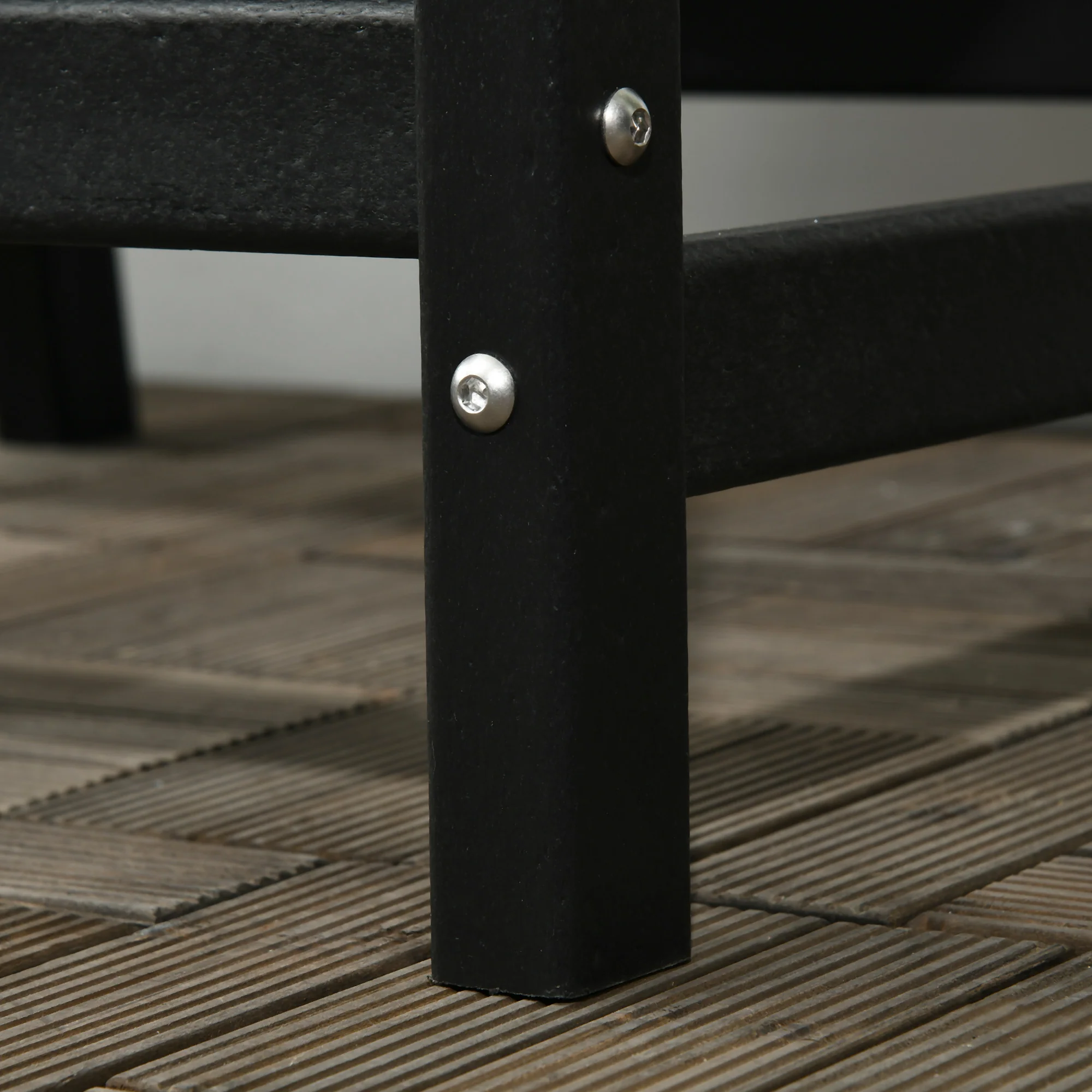 Heavy Duty All-Weather Wood-Like Patio Dining Chair, Black - Image 11