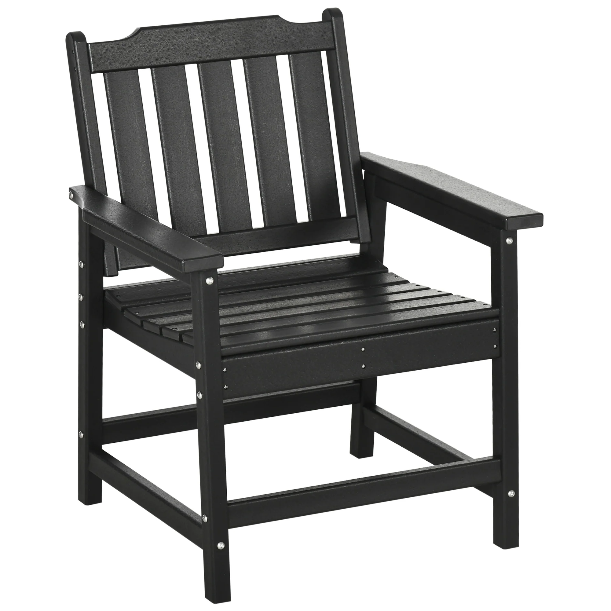 Heavy Duty All-Weather Wood-Like Patio Dining Chair, Black - Image 12
