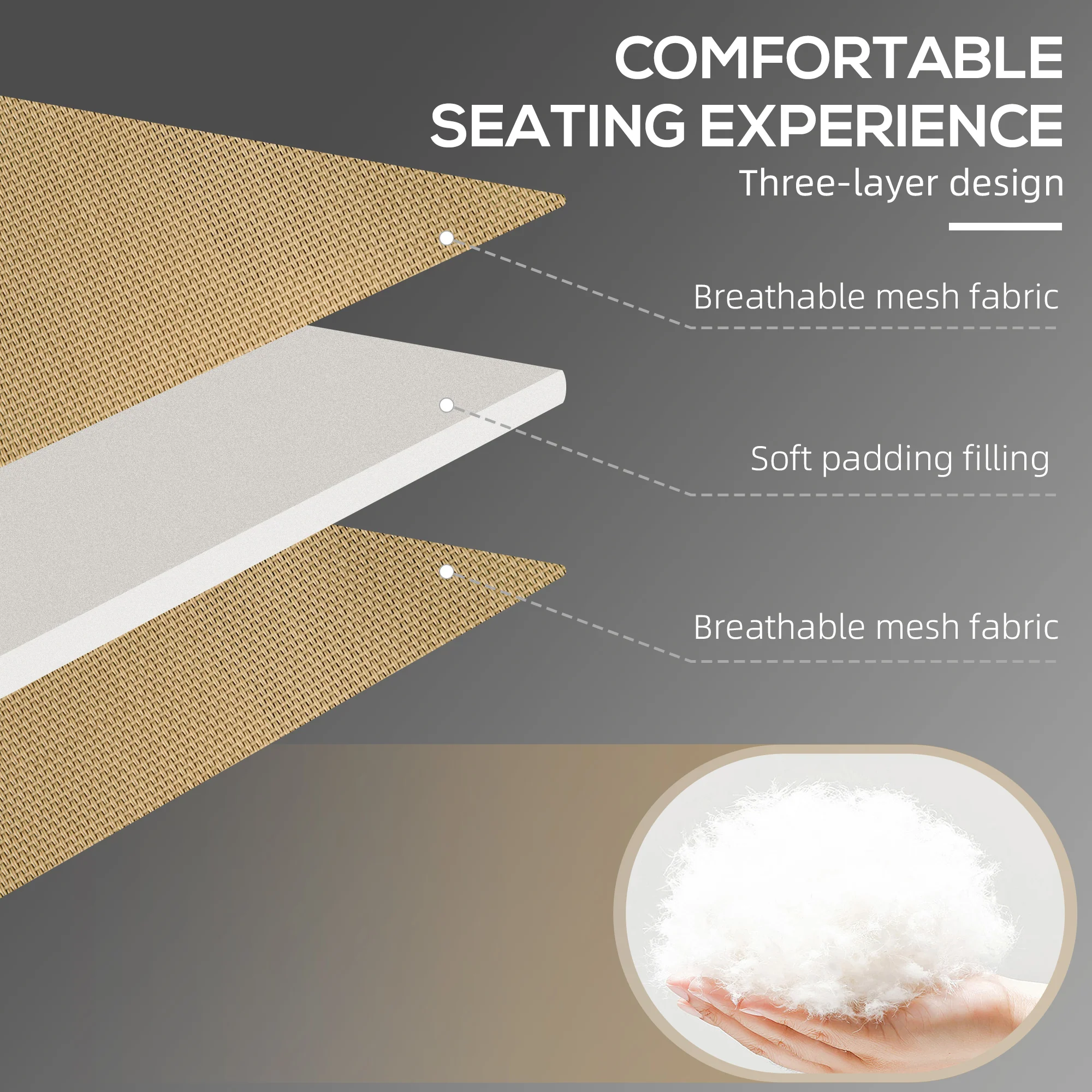 Adjustable Folding Chaise Lounge Chair with 5-Level Recline, Headrest & Side Pocket,, Beige - Image 6