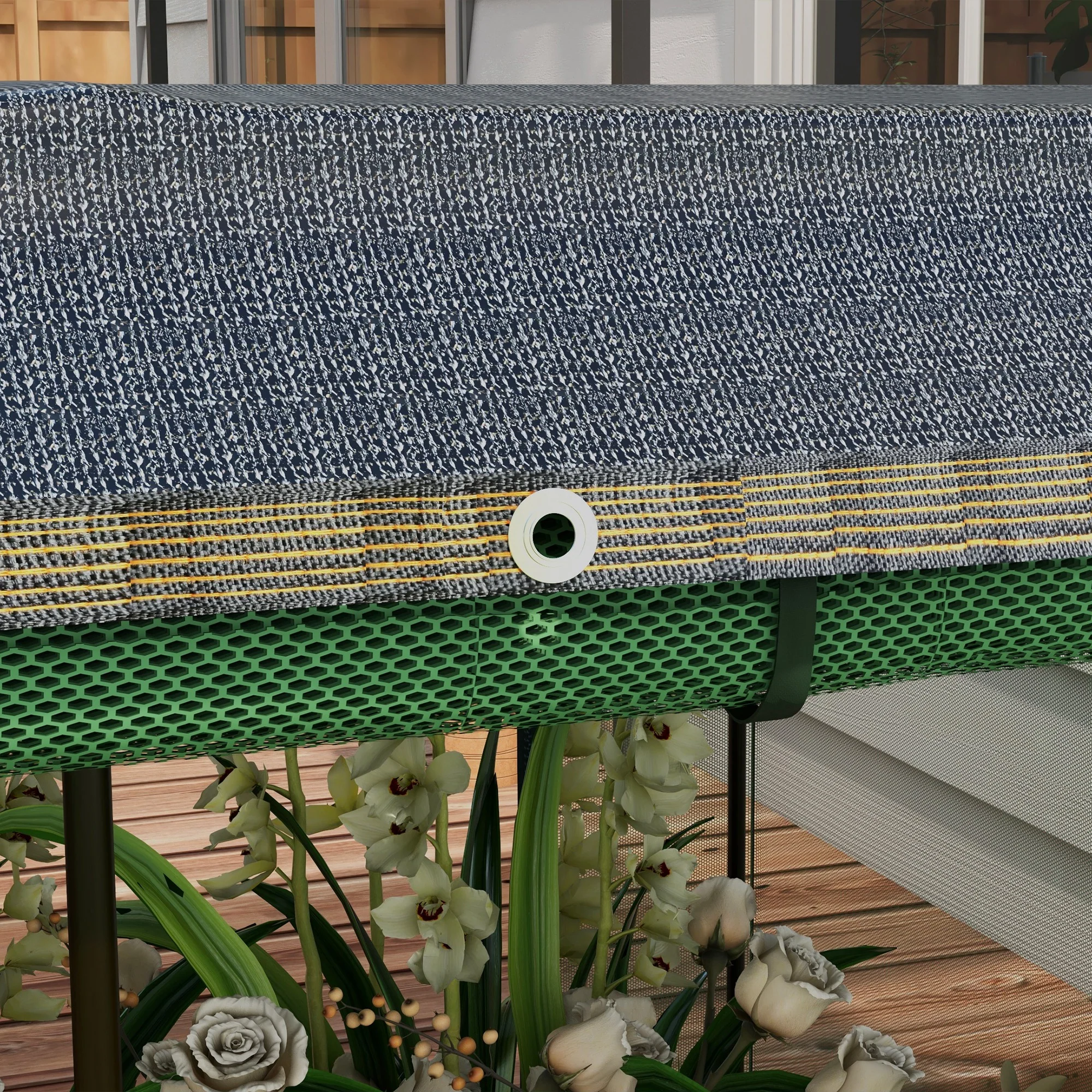 Raised Garden Bed with Crop Cage for Plant Protection Planter Box with Shade Net, Gray - Image 10