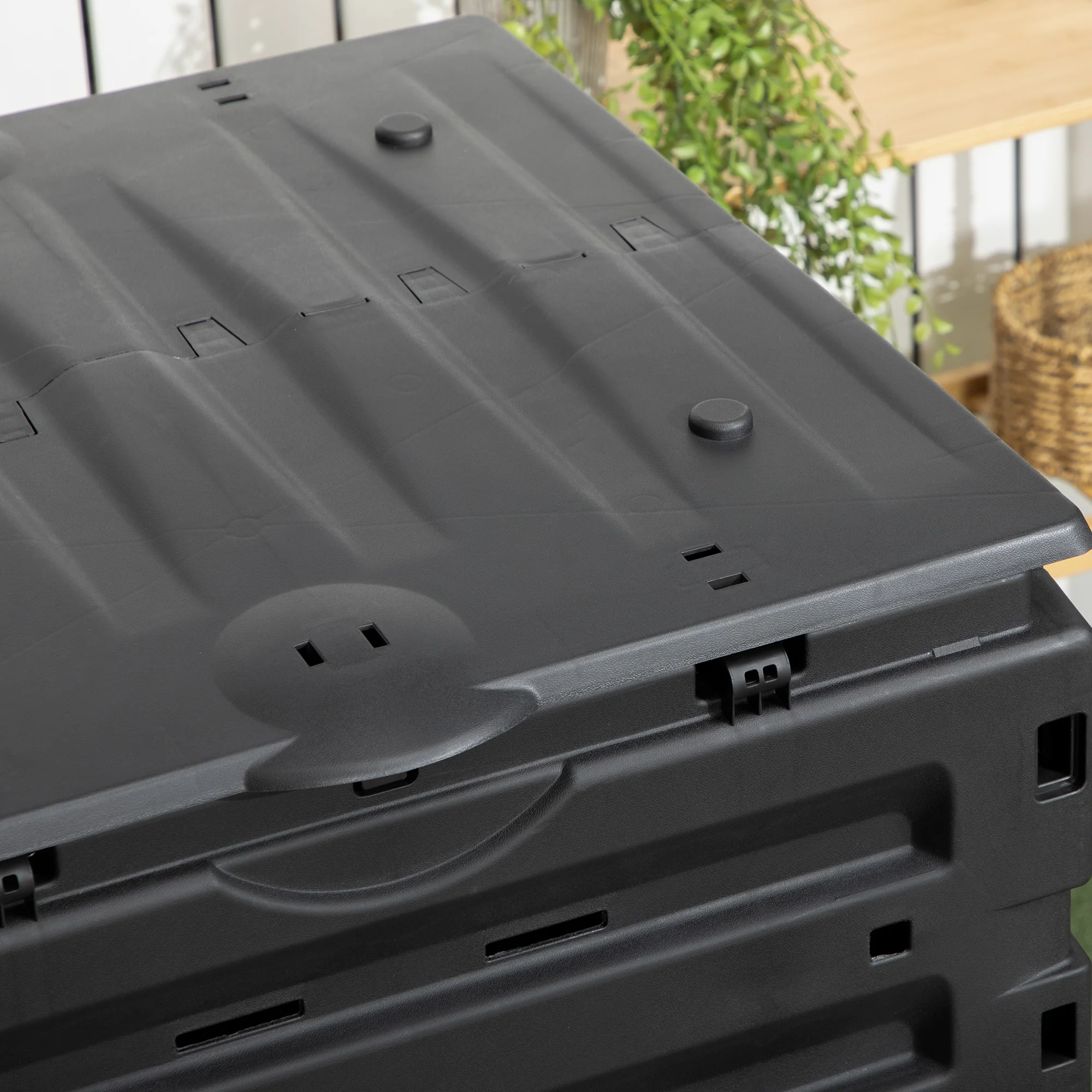 120 Gallon (450L) Garden Composter with 80 Vents and 2 Sliding Doors, Lightweight & Sturdy, Fast Creation of Fertile Soil, Black - Image 11