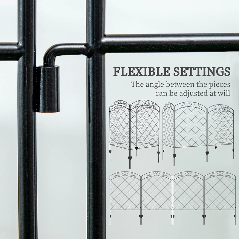 4-Pack Decorative Garden Fence Panels with Swirls for Animal Barrier & Flower Edging - Image 7