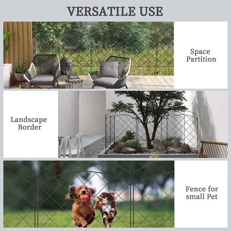 4-Pack Decorative Circular Garden Fence Panels, Animal Barrier & Flower Edging - Image 8