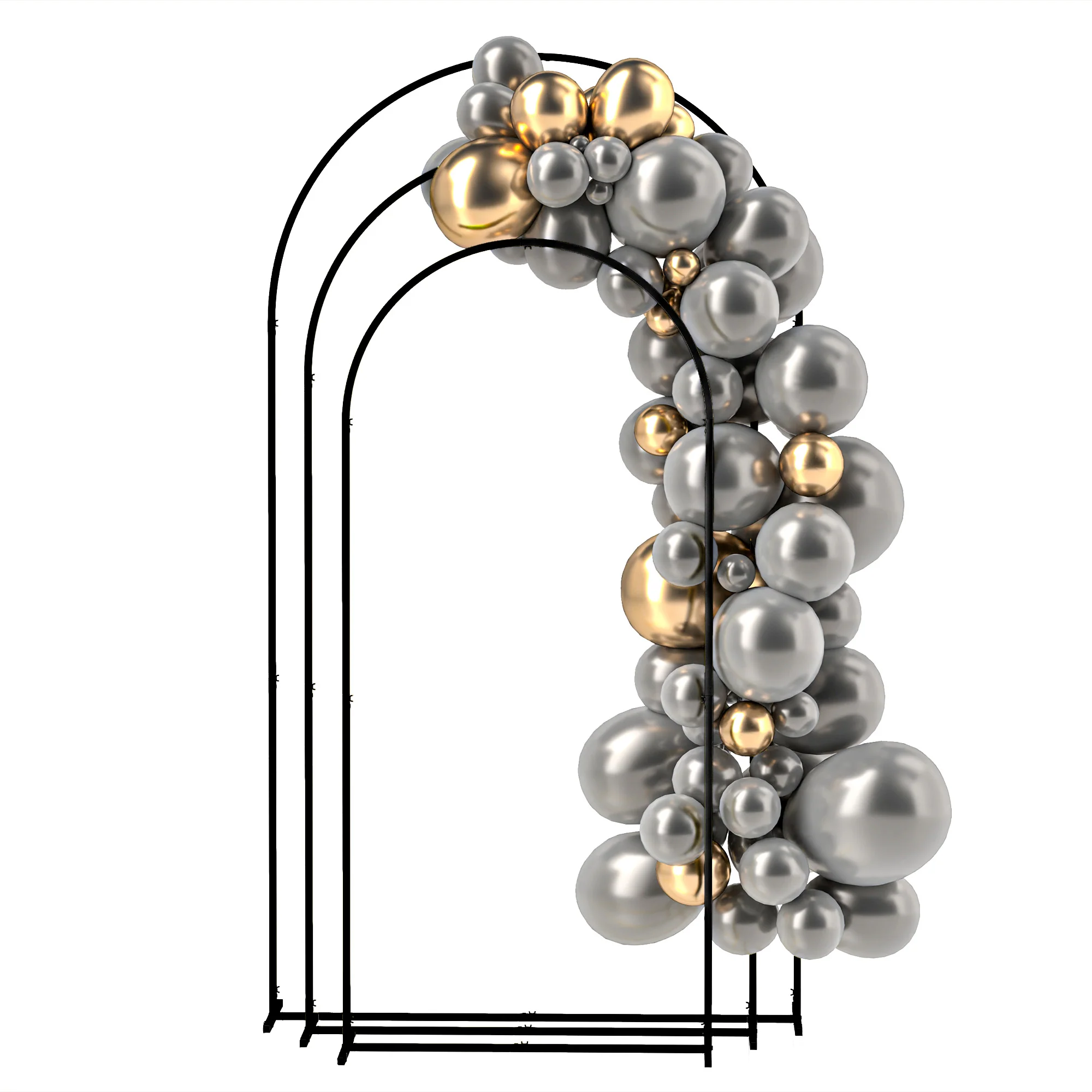 7/6.5/6ft Metal Arch Stand Set of 3 - Black - Image 2