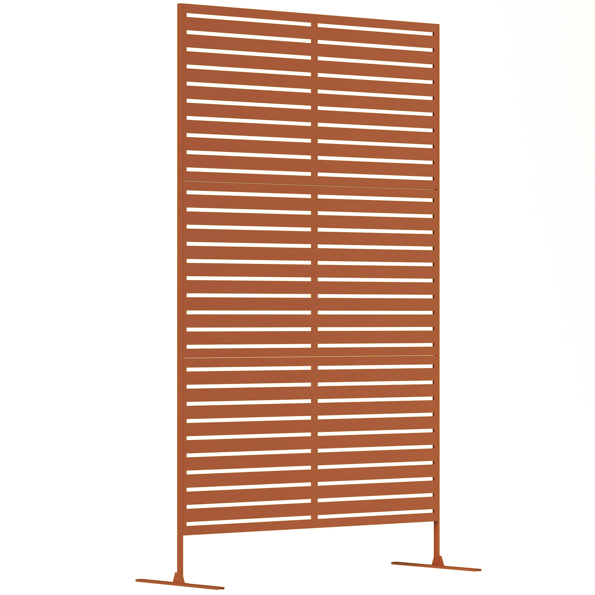 78" x 48" Metal Outdoor Privacy Screen & Climbing Trellis with Stand, Brown - Image 12