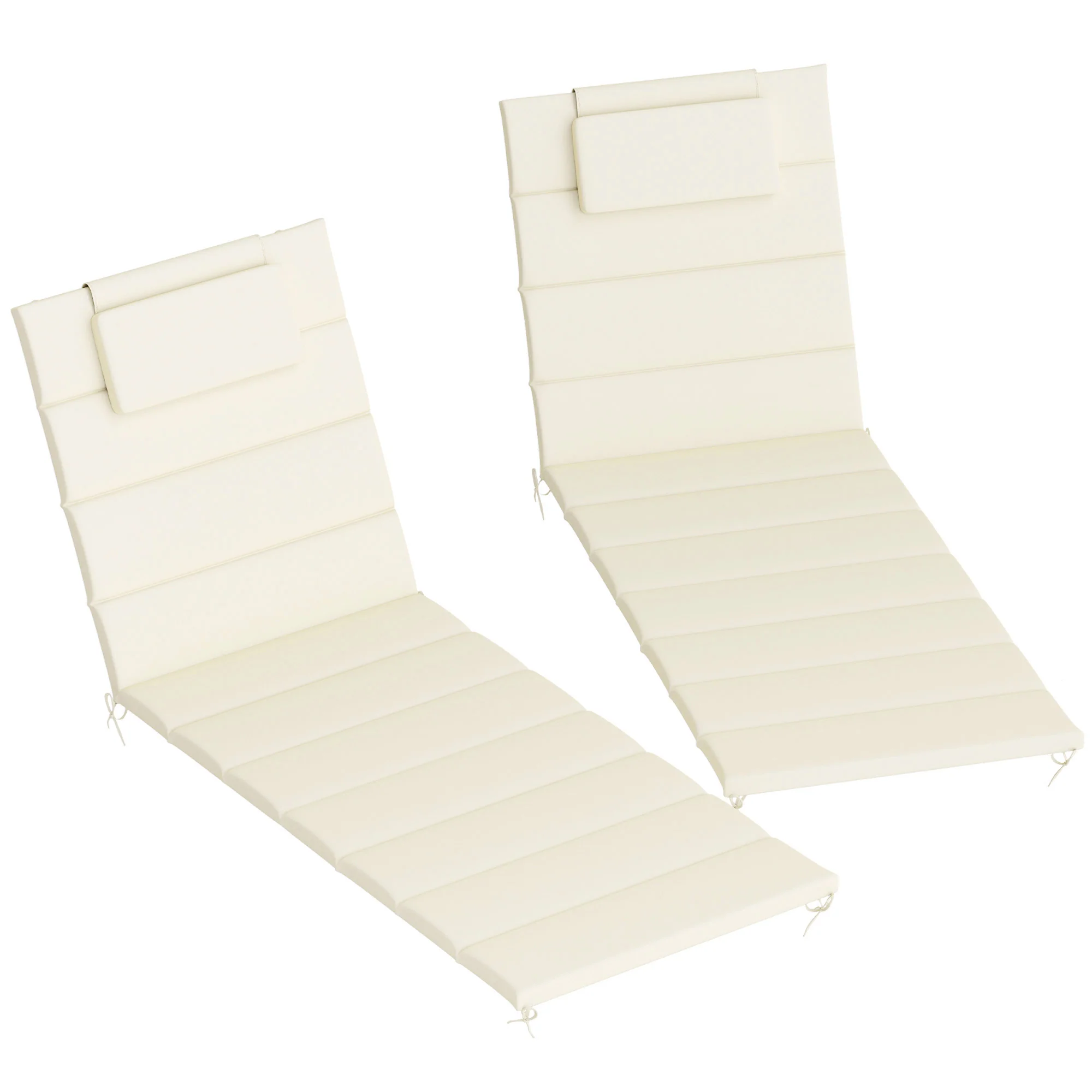 80" x 26" Chaise Lounge Cushions, UPF50+ Olefin, Cream White