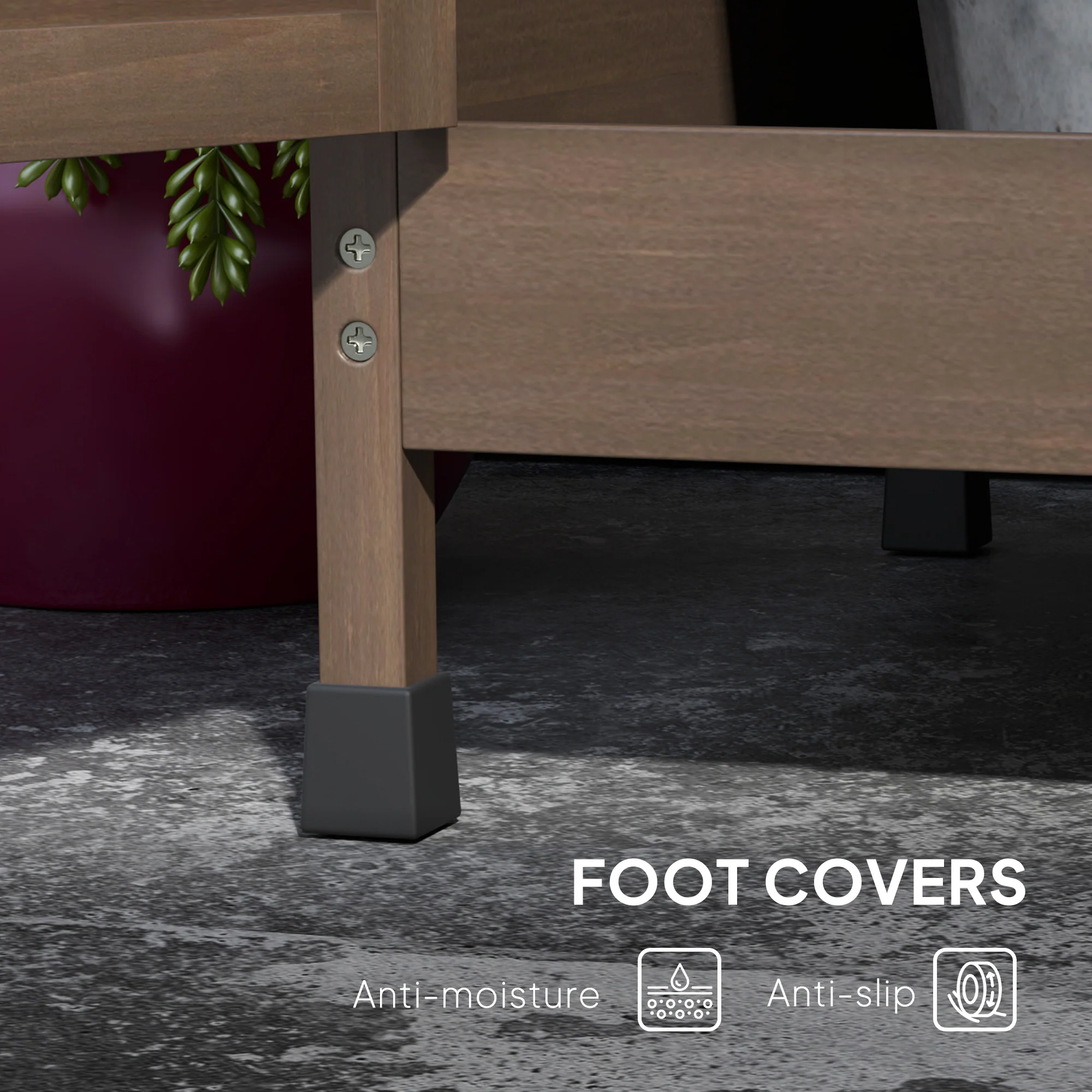 Wooden Potting Bench w/Sink and Water Tap,Storage Cabinet & Drawer Shelves, Dark Brown - Image 8
