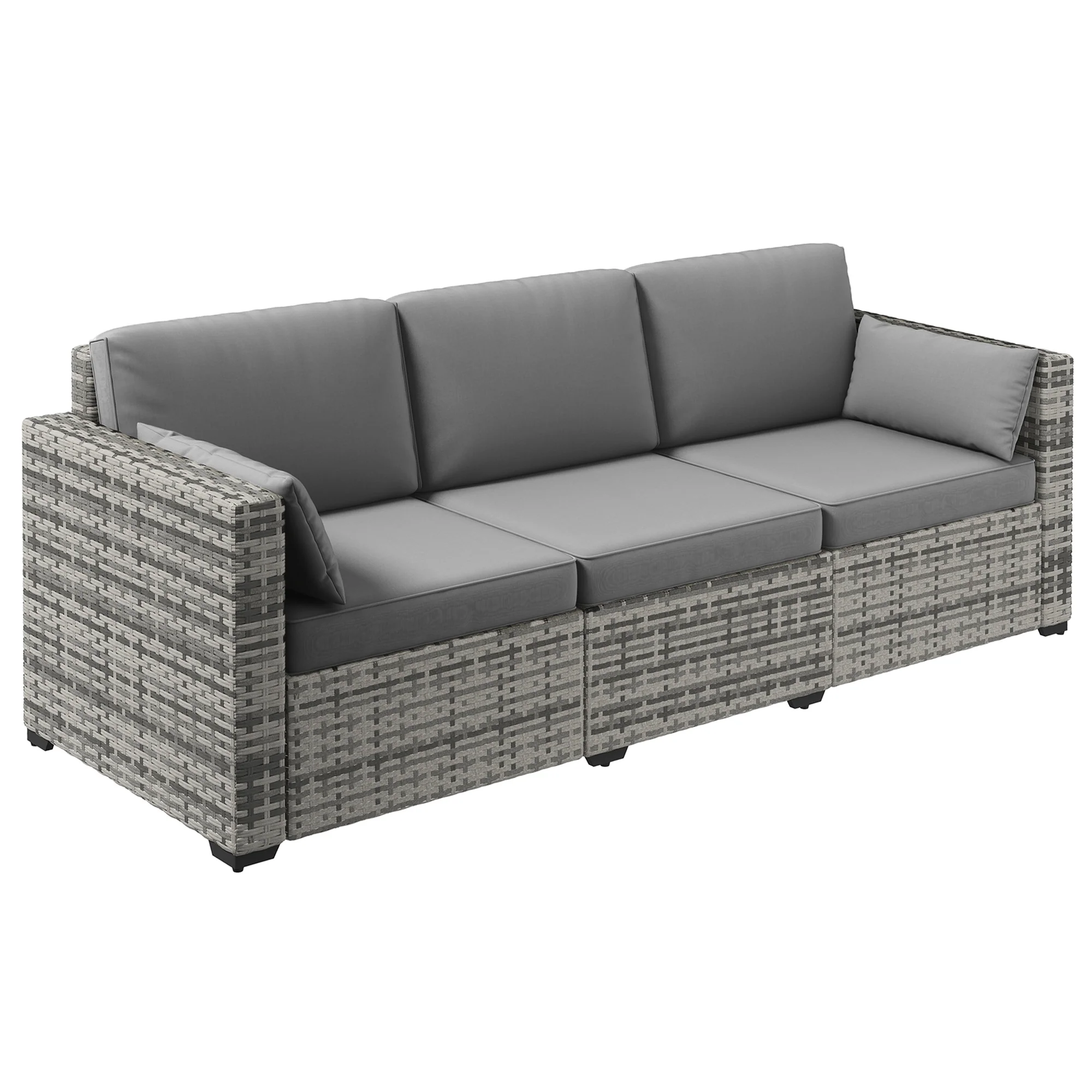 3-Seater Deep Seating Outdoor Sofa with Removable Cushions, Gray - Image 12