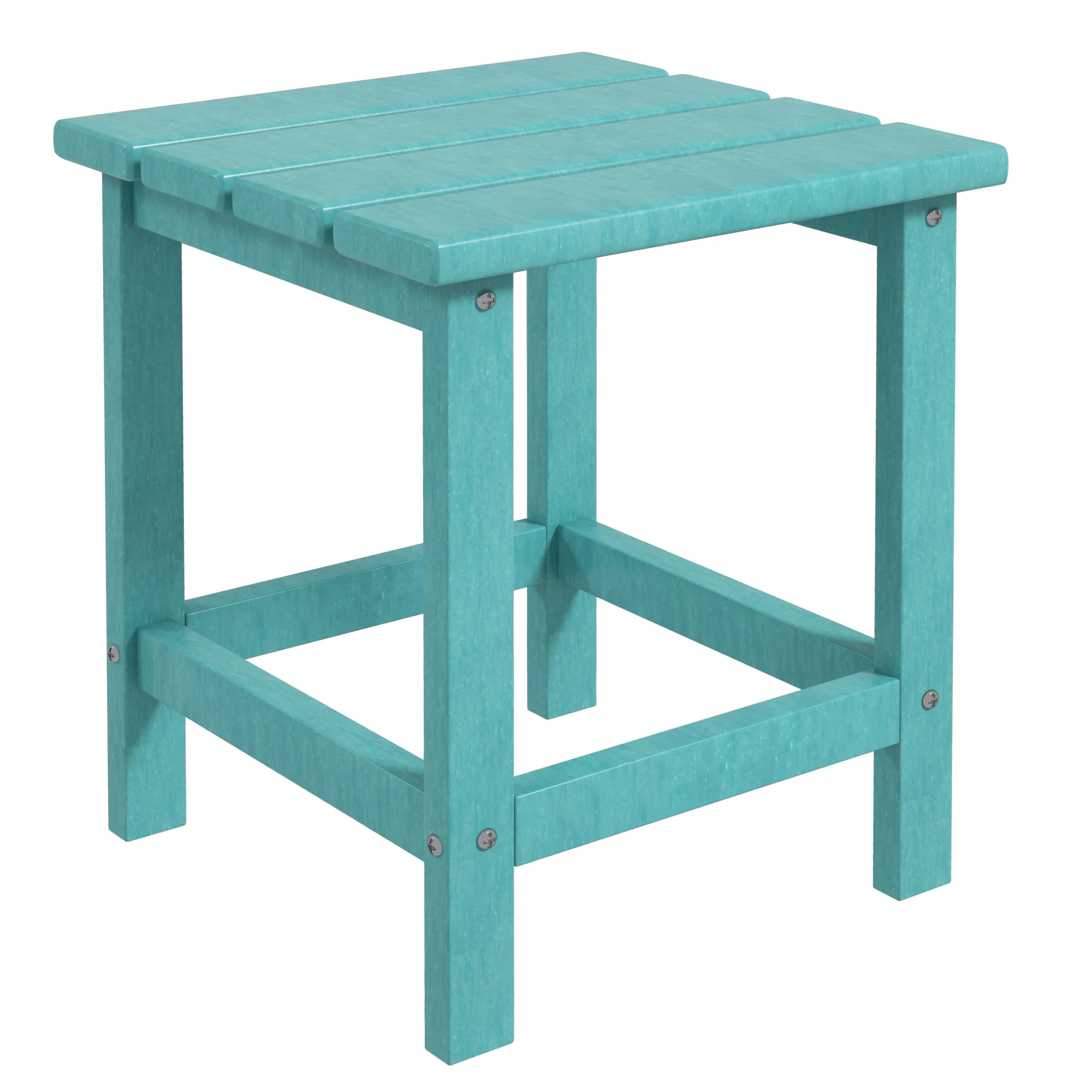 15" Patio Accent Table, Square Coffee Table for Indoor Outdoor, Green - Image 2