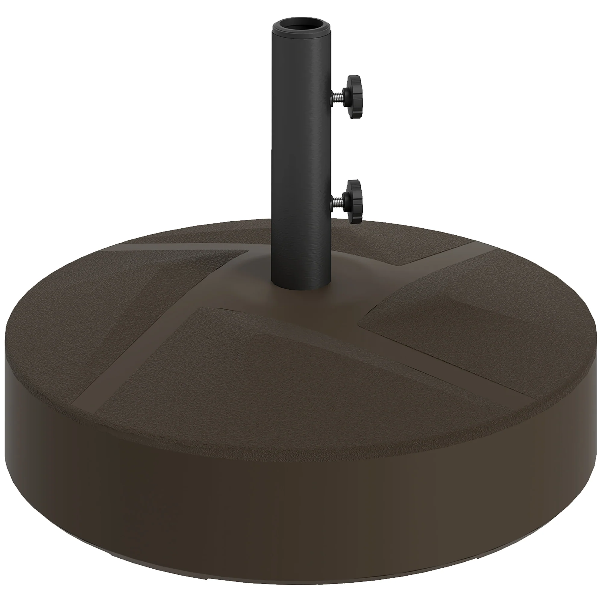 Patio Umbrella Base Holder, Heavy Duty Outdoor Umbrella Stand Base, Filled Up to 66lbs with Stand or 55lbs with Water for Garden, Poolside, Brown