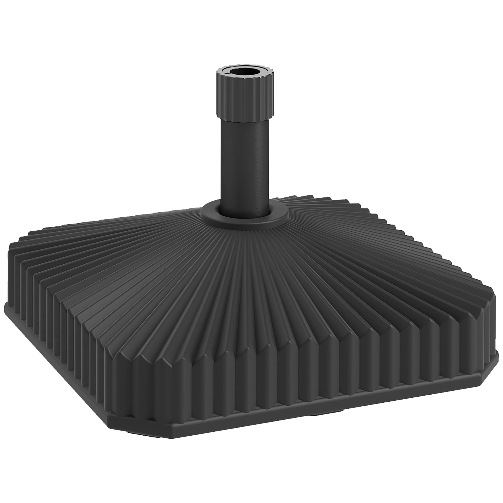 Square Patio Umbrella Base Holder, Heavy Duty Outdoor Umbrella Stand Base, Filled Up to 42lbs with Stand or 33lbs with Water for Garden, Poolside, Black