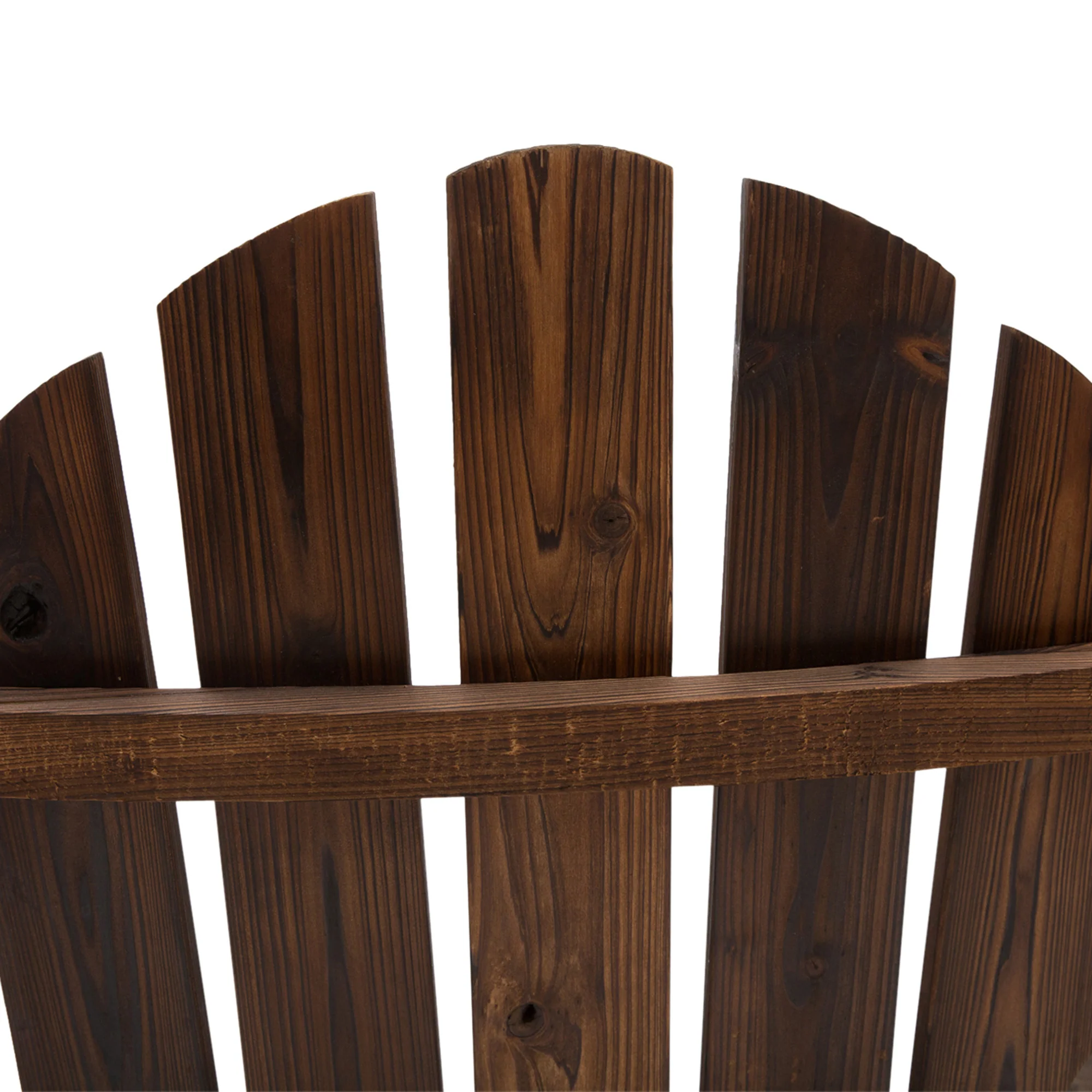 Adirondack Rocker Chair with Slatted Design & Oversized Back for Porch & Garden, Carbonized - Image 13