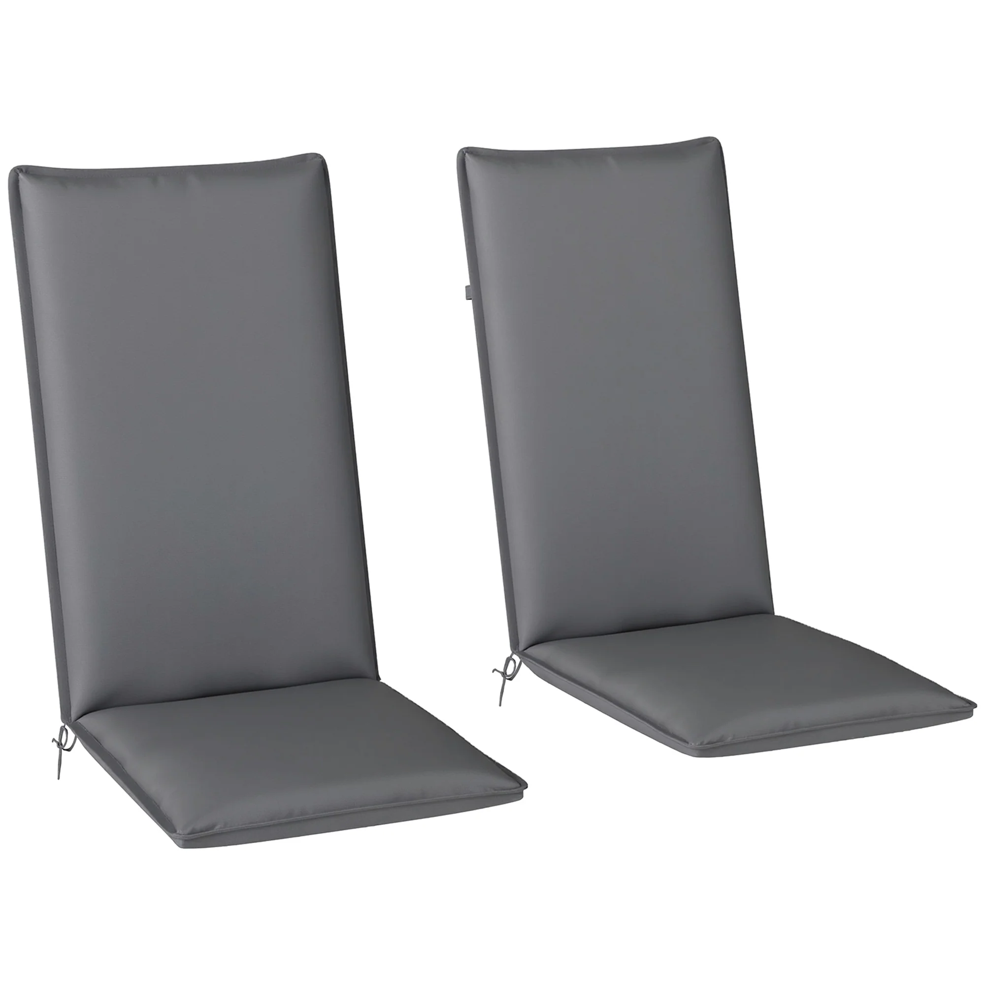 Outdoor Chair Cushions Set of 2 High Back Patio Seat Cushions UPF50+ Fade Resistant Yarn-Dyed Polyester, Dark Grey - Image 12