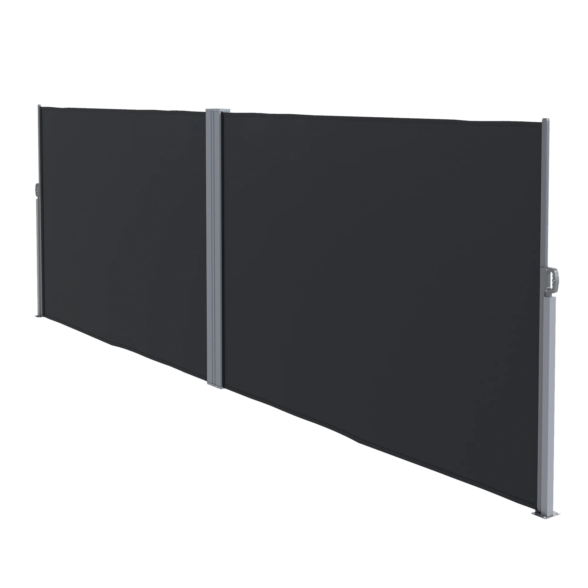 79" x 236" Retractable Double Side Awning, UV Resistant, Black - Image 2