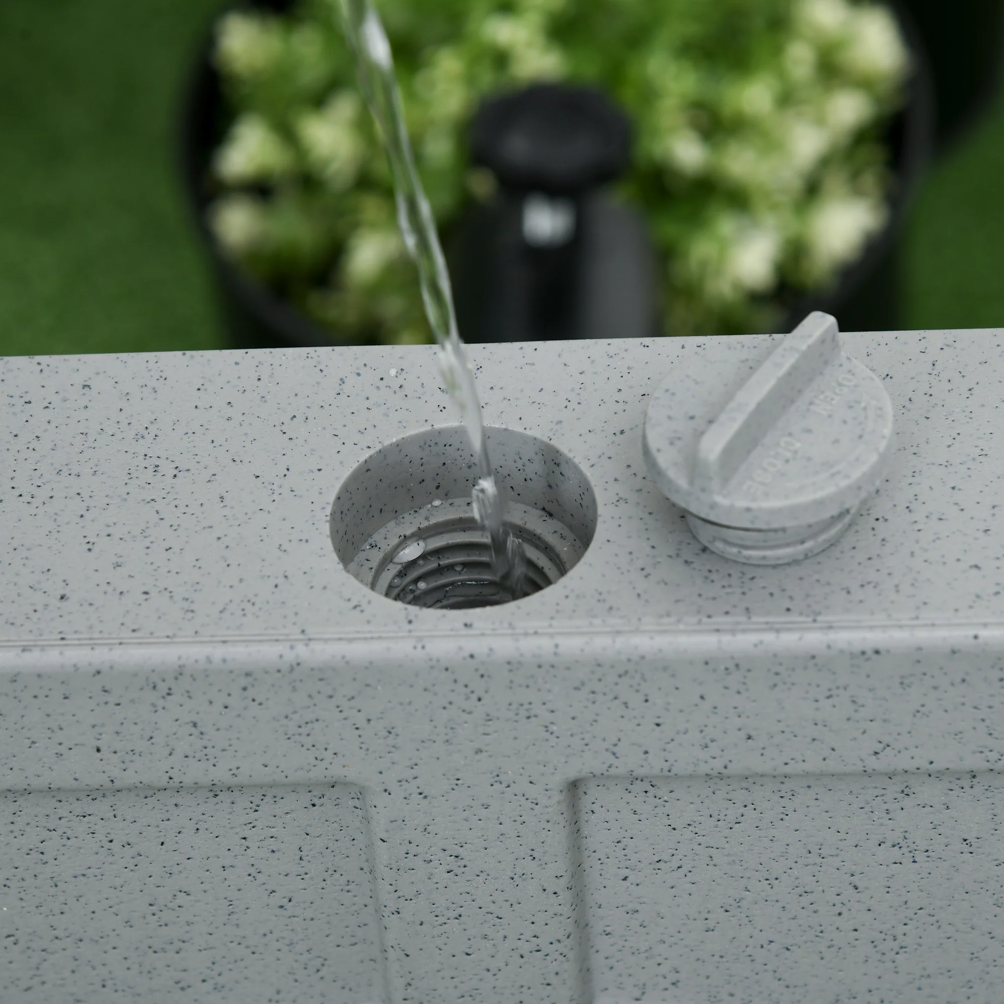 66lb Wheeled Umbrella Base, for 1.5"/1.9" Poles, Light Grey - Image 10