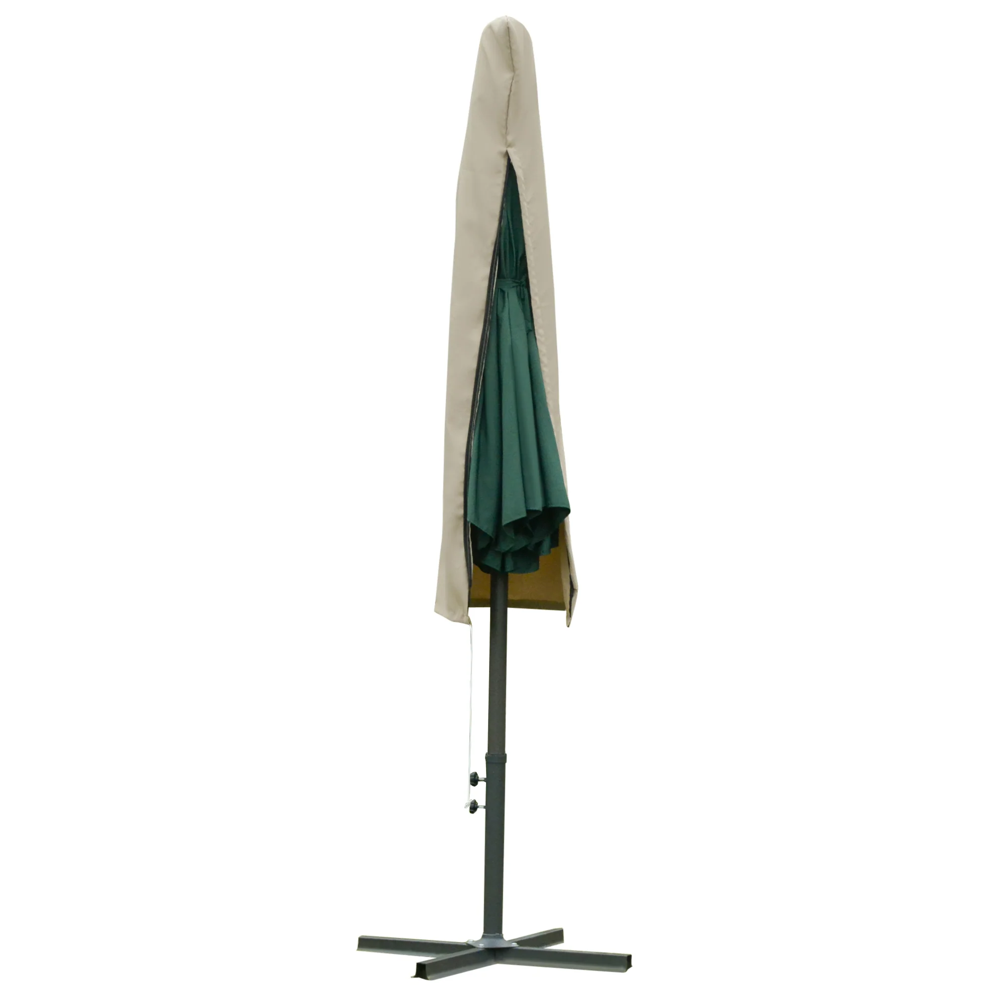 Parasol Cover with Zipper for 6.6-13FT Parasol, Khaki - Image 2