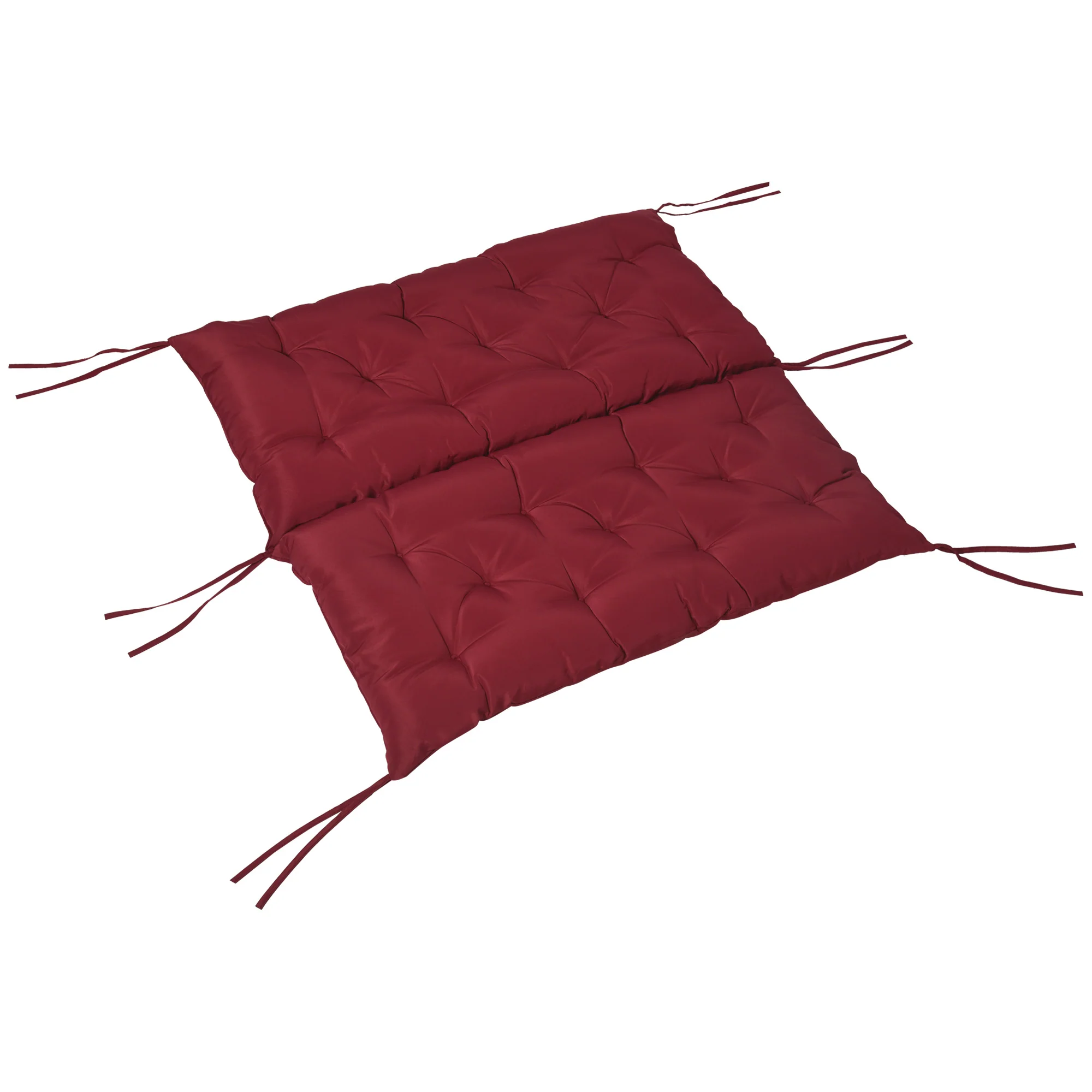 2-Seater Garden Bench Chair Cushion Mat Replacement with Backrest, 39.4" x 38.6", Wine Red - Image 2
