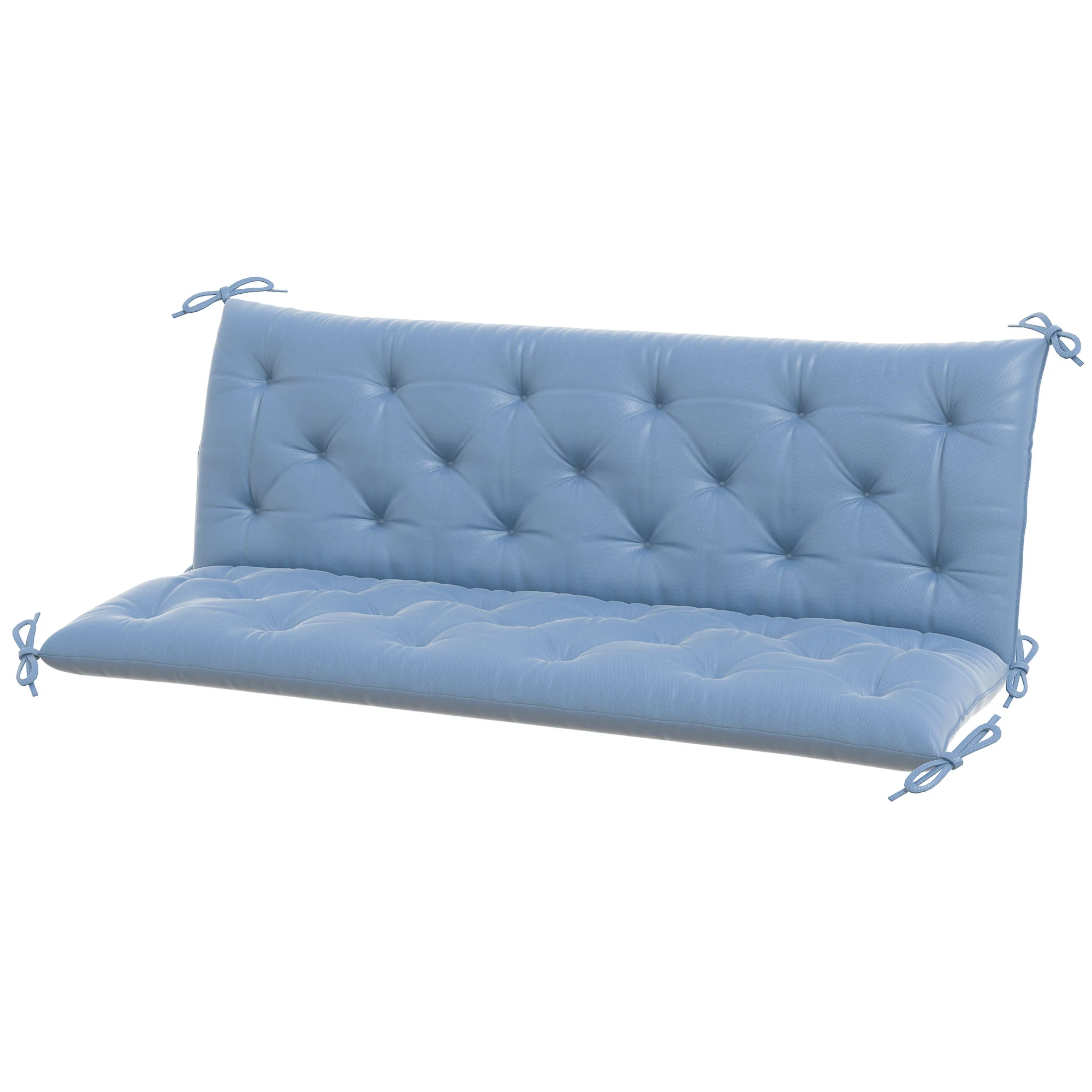 3 Seater Swing Chair Replacement Cushions with Backrest for Patio Furniture, Light Blue - Image 2