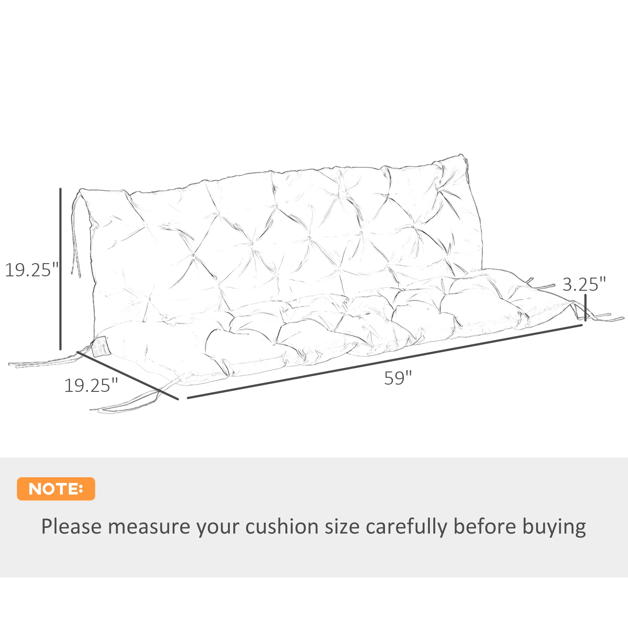 3 Seater Swing Chair Replacement Cushions with Backrest for Patio Furniture, Wine Red - Image 5